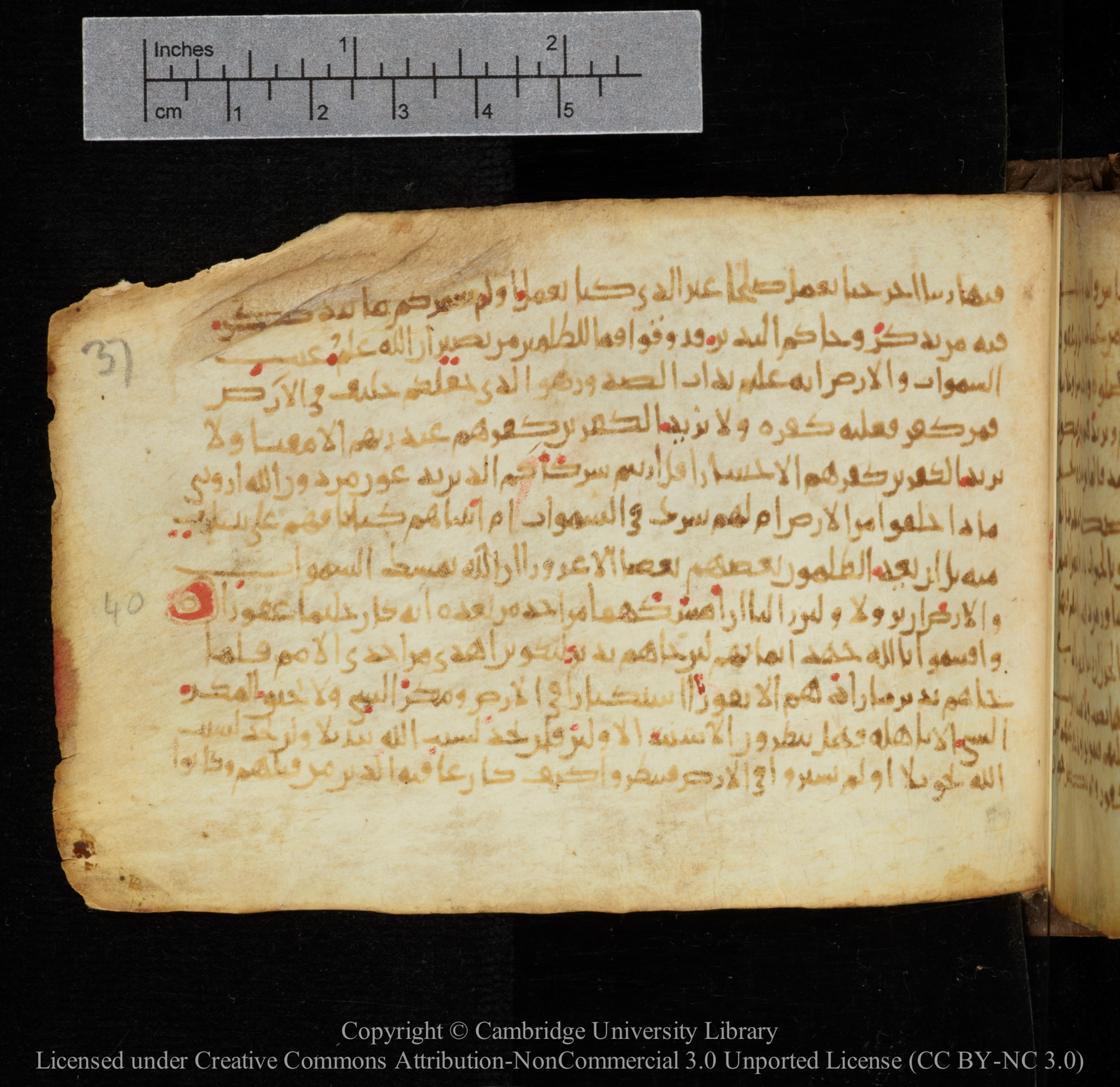Cambridge, Cambridge University Library, MS Add.1141, in kūfī script, showing Surah 35:39 from 10th to 12th Century AD found in Sinai Peninsula, currently housed at Cambridge University Library, Cambridge