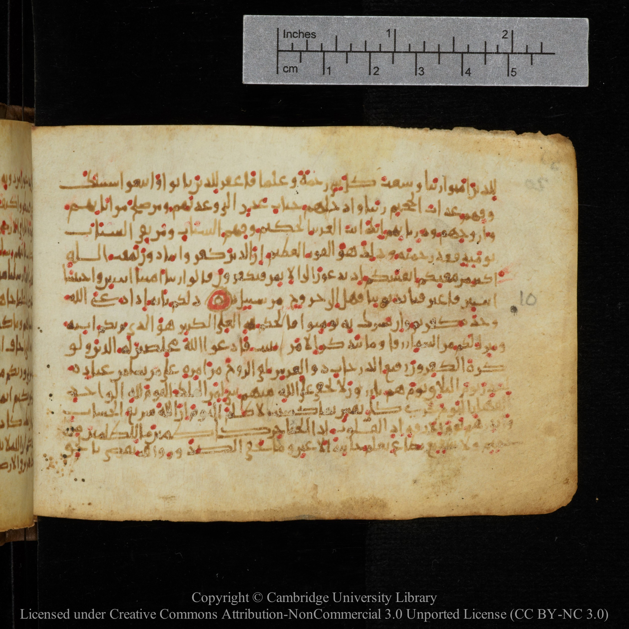 Cambridge, Cambridge University Library, MS Add.1141, in kūfī script, showing Surah 40:13 from 10th to 12th Century AD found in Sinai Peninsula, currently housed at Cambridge University Library, Cambridge