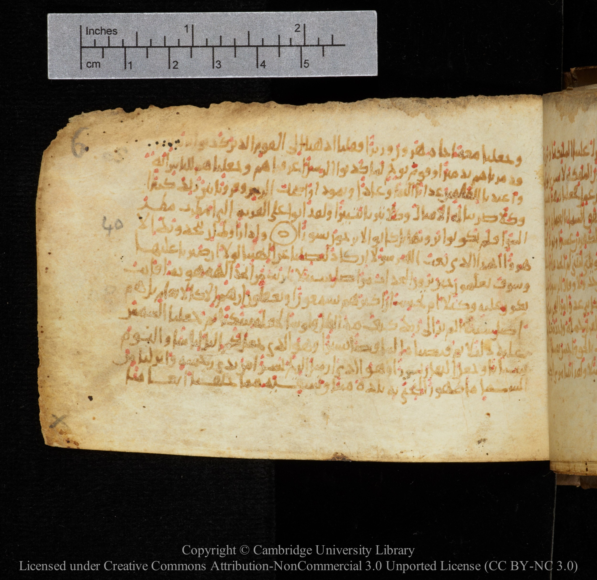 Cambridge, Cambridge University Library, MS Add.1141, in kūfī script, showing Surah 25:39 from 10th to 12th Century AD found in Sinai Peninsula, currently housed at Cambridge University Library, Cambridge