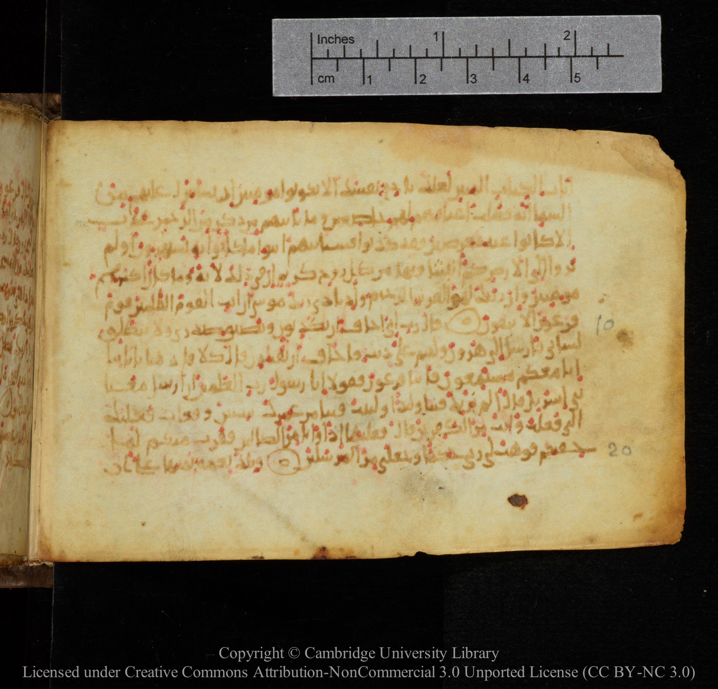 Cambridge, Cambridge University Library, MS Add.1141, in kūfī script, showing Surah 26:13 from 10th to 12th Century AD found in Sinai Peninsula, currently housed at Cambridge University Library, Cambridge