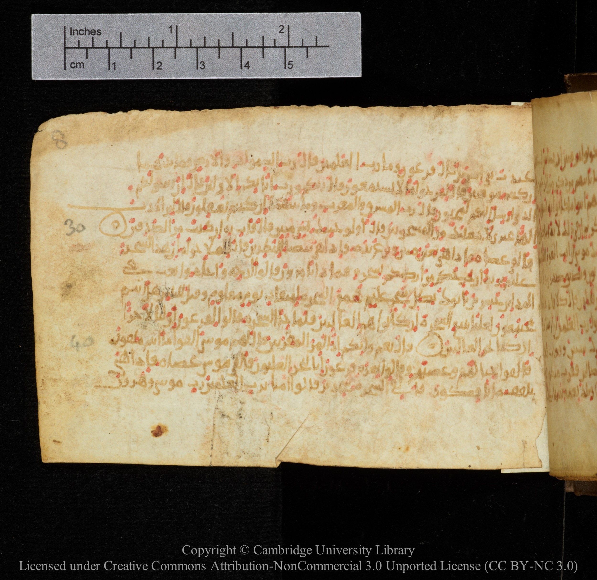 Cambridge, Cambridge University Library, MS Add.1141, in kūfī script, showing Surah 26:39 from 10th to 12th Century AD found in Sinai Peninsula, currently housed at Cambridge University Library, Cambridge