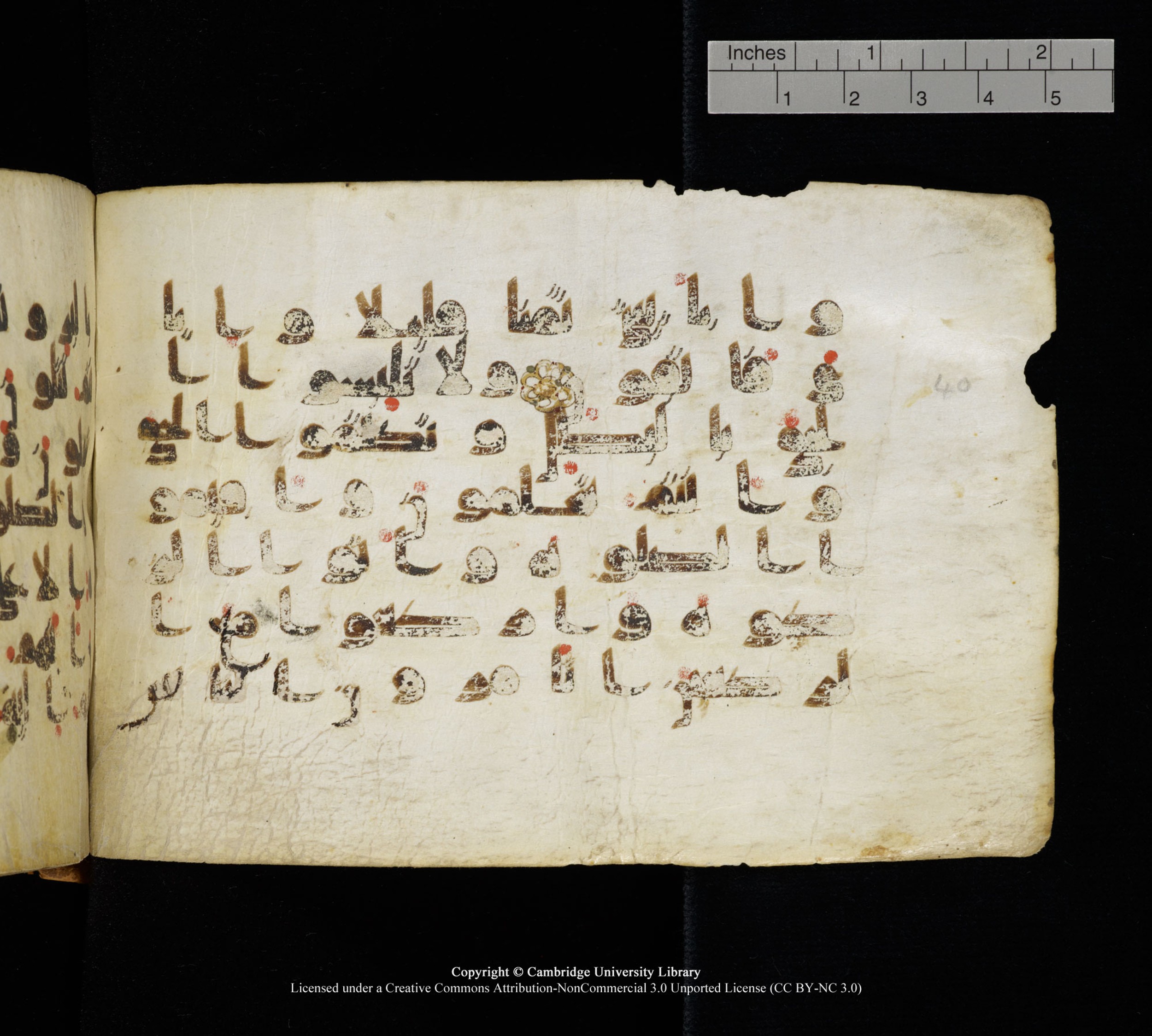 Cambridge, Cambridge University Library, MS Add.1111 (Scan 1), in kūfī D.I / D.IV script, showing Surah 2:44 from 9th or 10th Century AD found in Sinai Peninsula, currently housed at Cambridge University Library, Cambridge