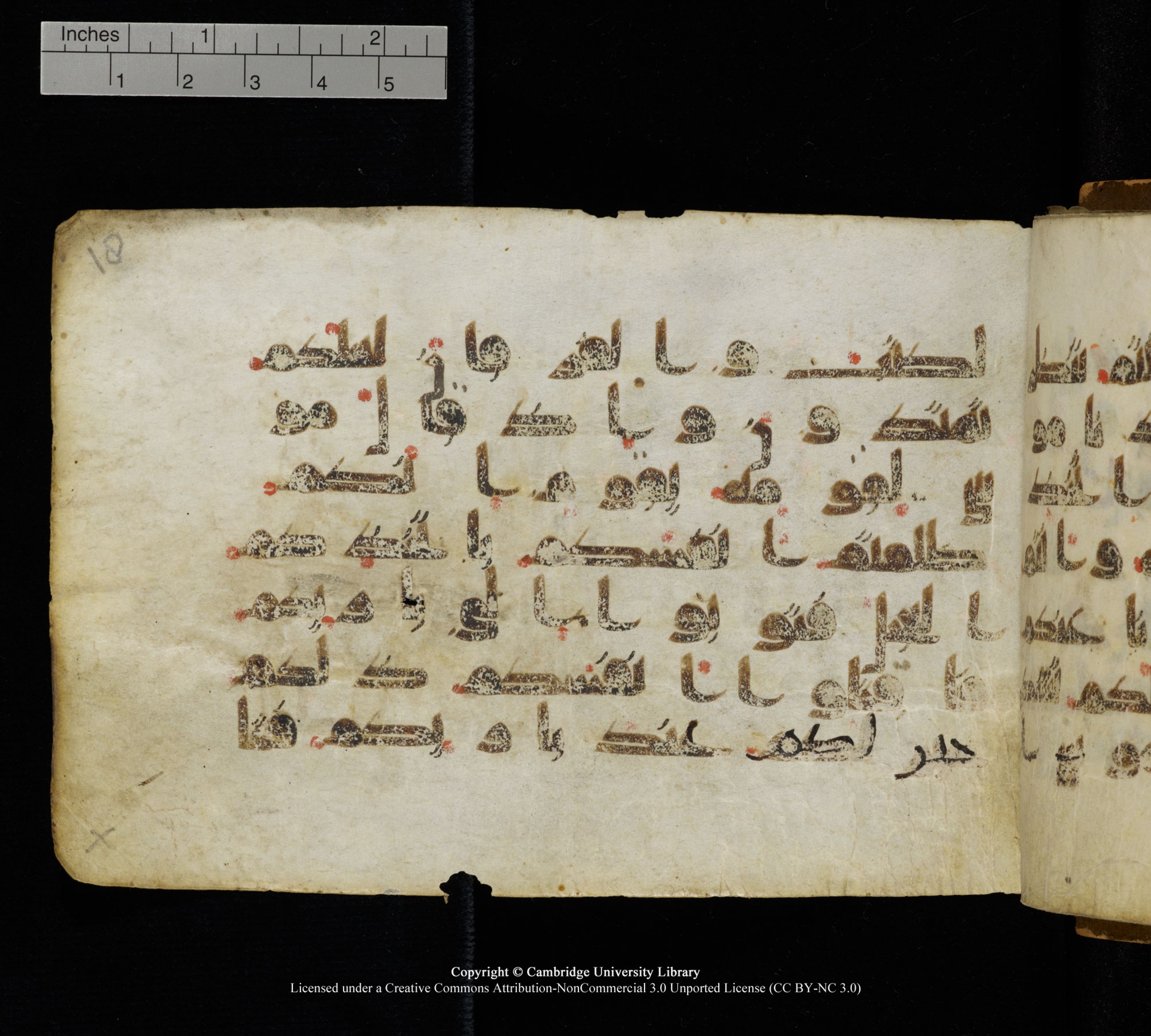 Cambridge, Cambridge University Library, MS Add.1111 (Scan 2), in kūfī D.I / D.IV script, showing Surah 2:53 from 9th or 10th Century AD found in Sinai Peninsula, currently housed at Cambridge University Library, Cambridge