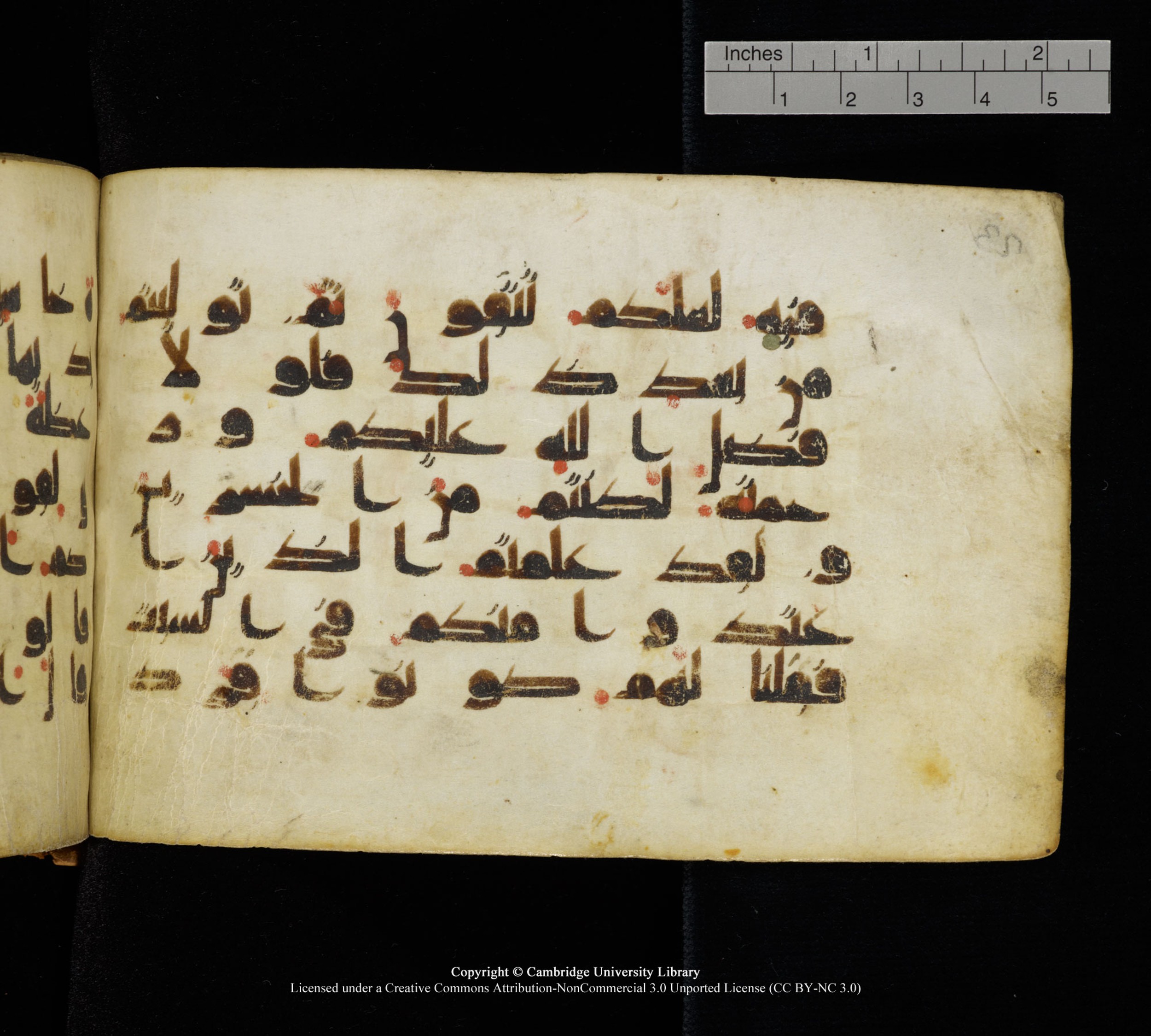 Cambridge, Cambridge University Library, MS Add.1111, in kūfī D.I / D.IV script, showing Surah 2:64 from 9th or 10th Century AD found in Sinai Peninsula, currently housed at Cambridge University Library, Cambridge