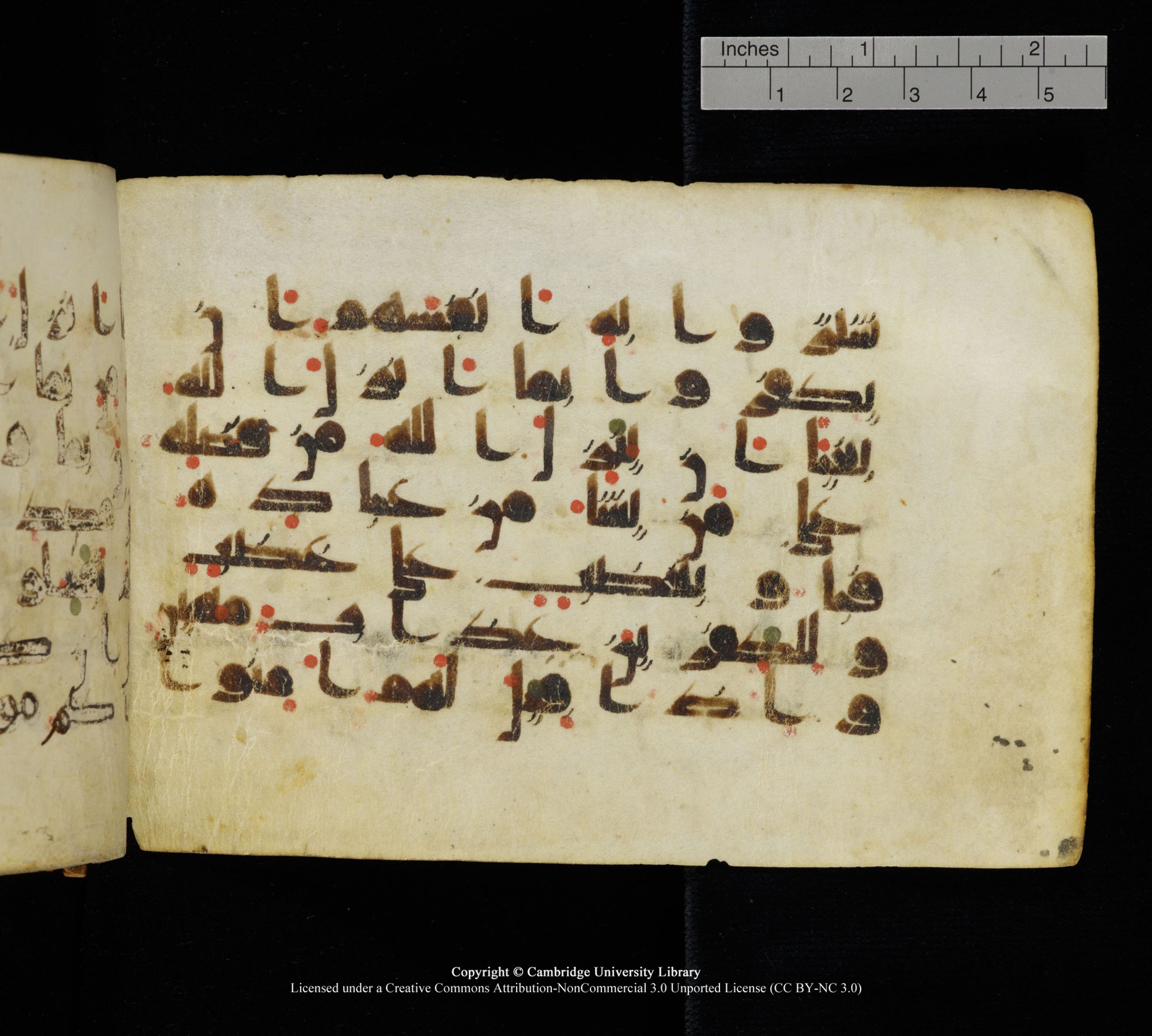 Cambridge, Cambridge University Library, MS Add.1111 (Scan 1), in kūfī D.I / D.IV script, showing Surah 2:91 from 9th or 10th Century AD found in Sinai Peninsula, currently housed at Cambridge University Library, Cambridge