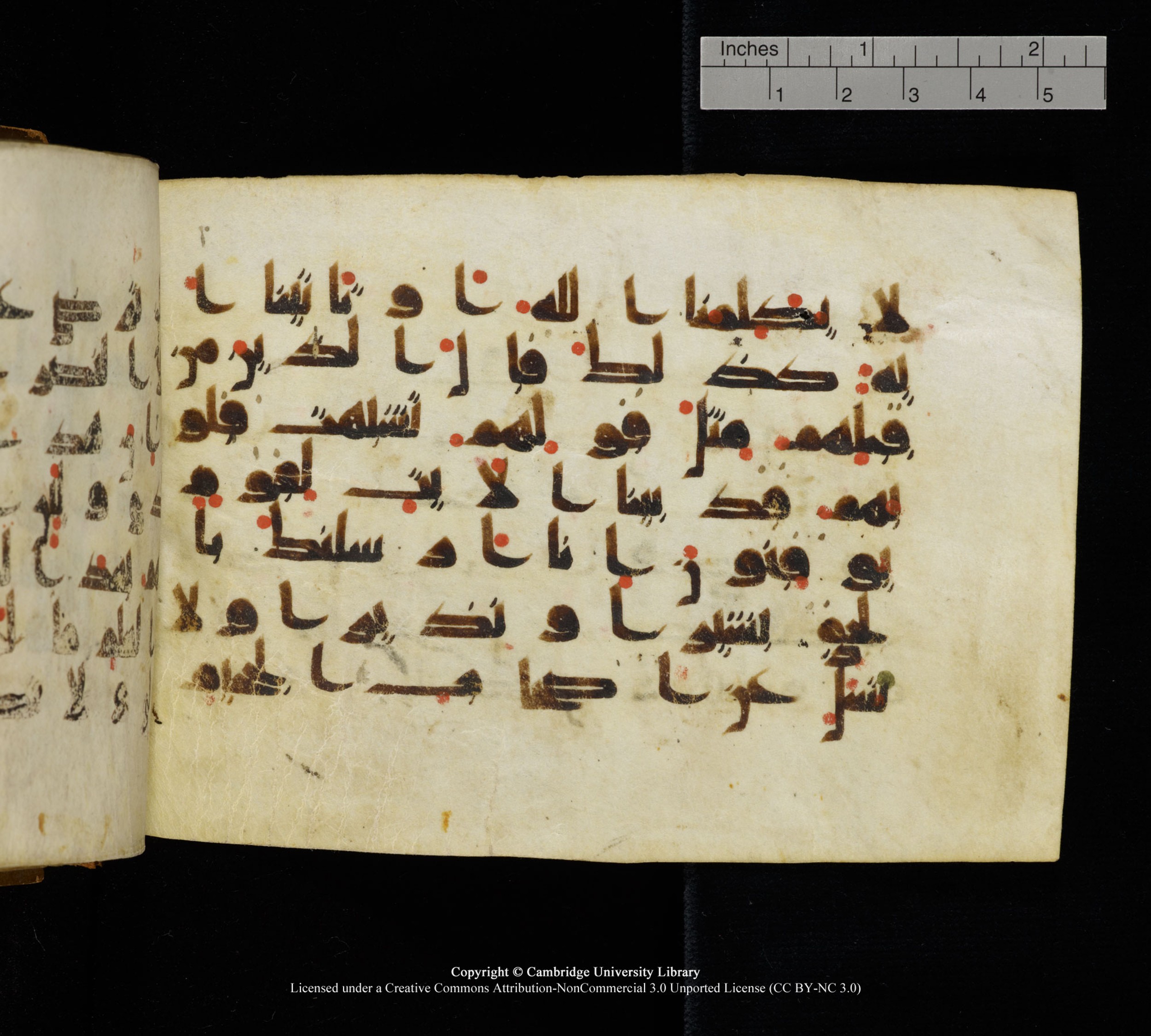 Cambridge, Cambridge University Library, MS Add.1111, in kūfī D.I / D.IV script, showing Surah 2:119 from 9th or 10th Century AD found in Sinai Peninsula, currently housed at Cambridge University Library, Cambridge