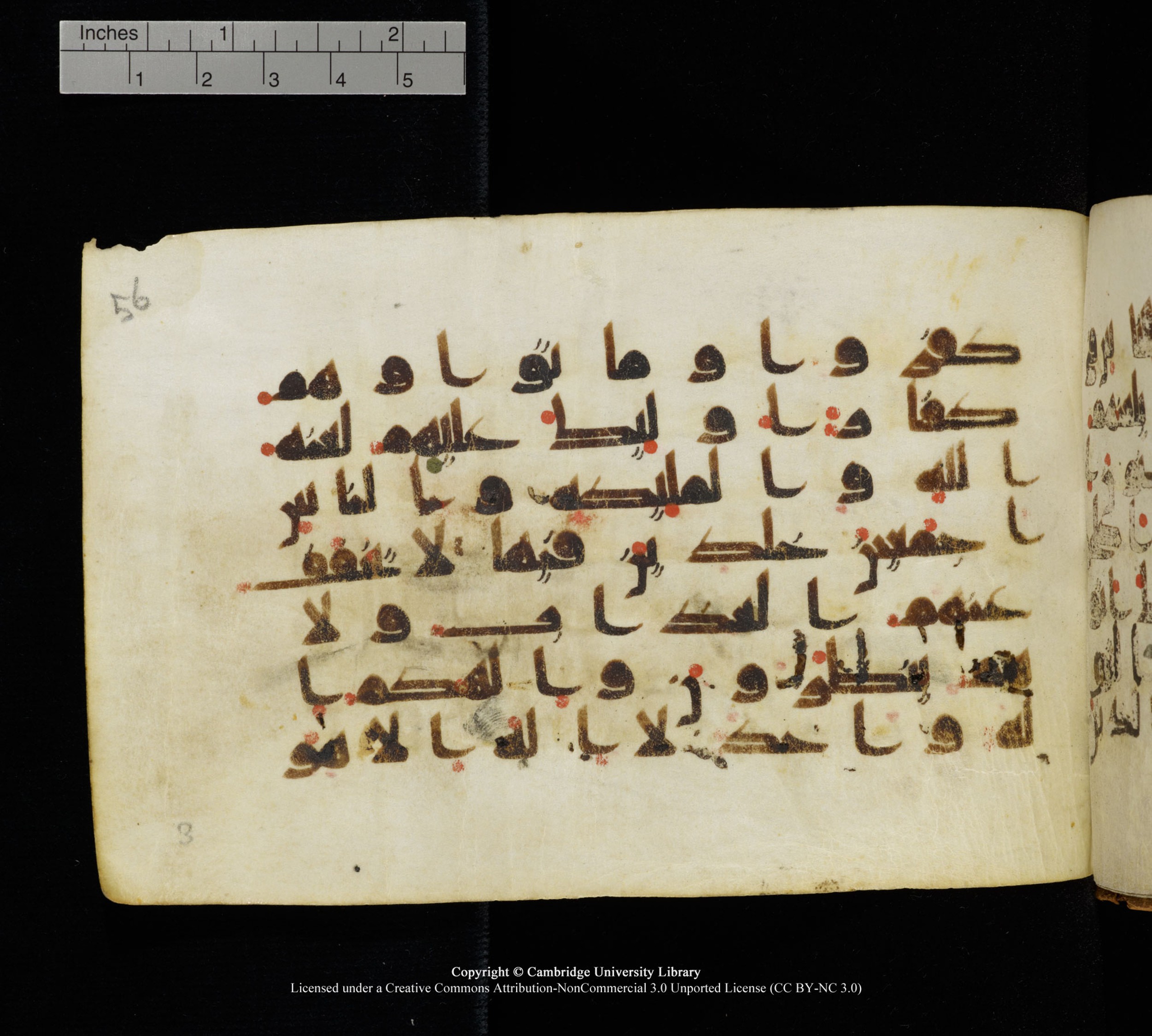 Cambridge, Cambridge University Library, MS Add.1111, in kūfī D.I / D.IV script, showing Surah 2:162 from 9th or 10th Century AD found in Sinai Peninsula, currently housed at Cambridge University Library, Cambridge