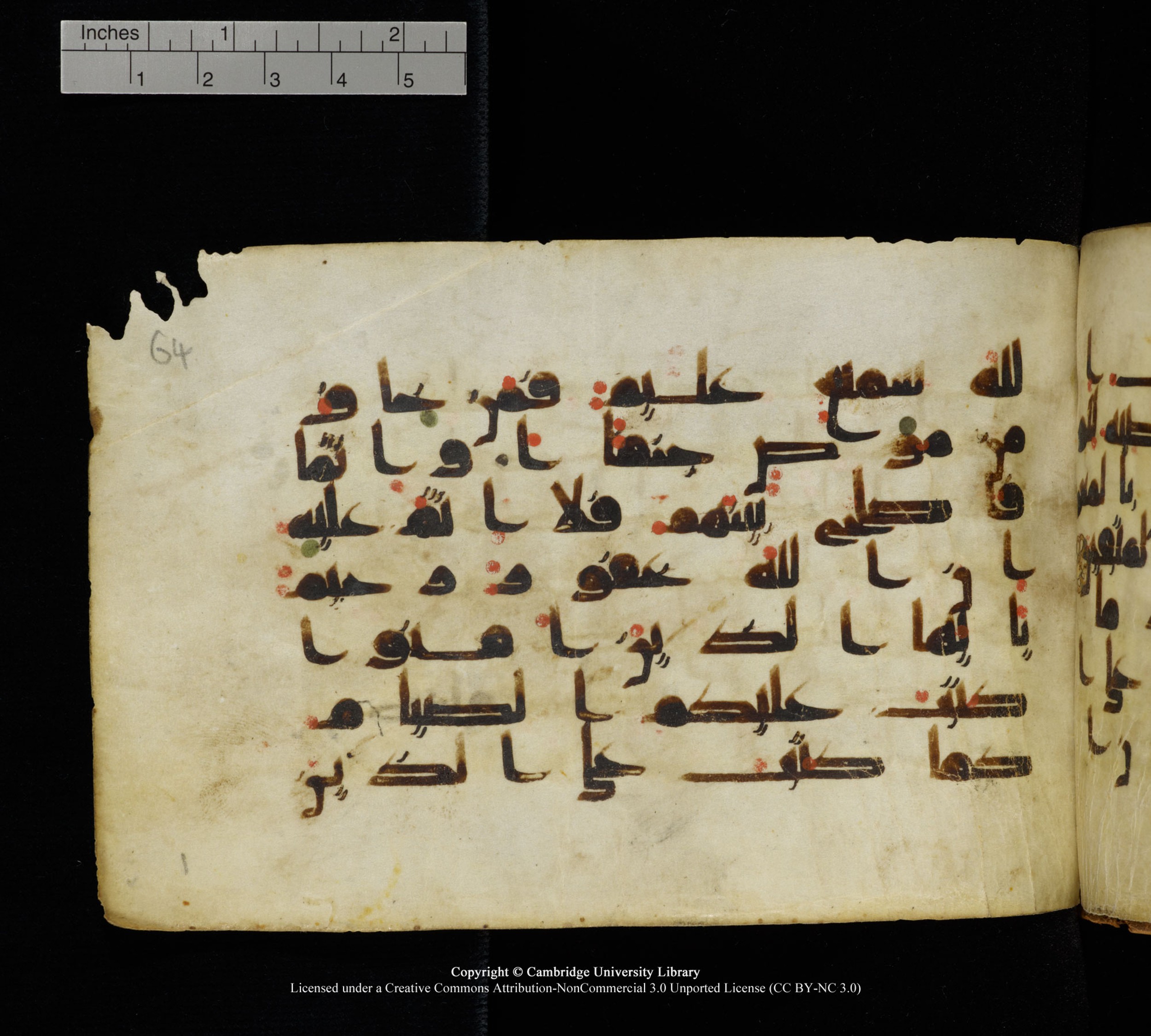 Cambridge, Cambridge University Library, MS Add.1111 (Scan 1), in kūfī D.I / D.IV script, showing Surah 2:183 from 9th or 10th Century AD found in Sinai Peninsula, currently housed at Cambridge University Library, Cambridge