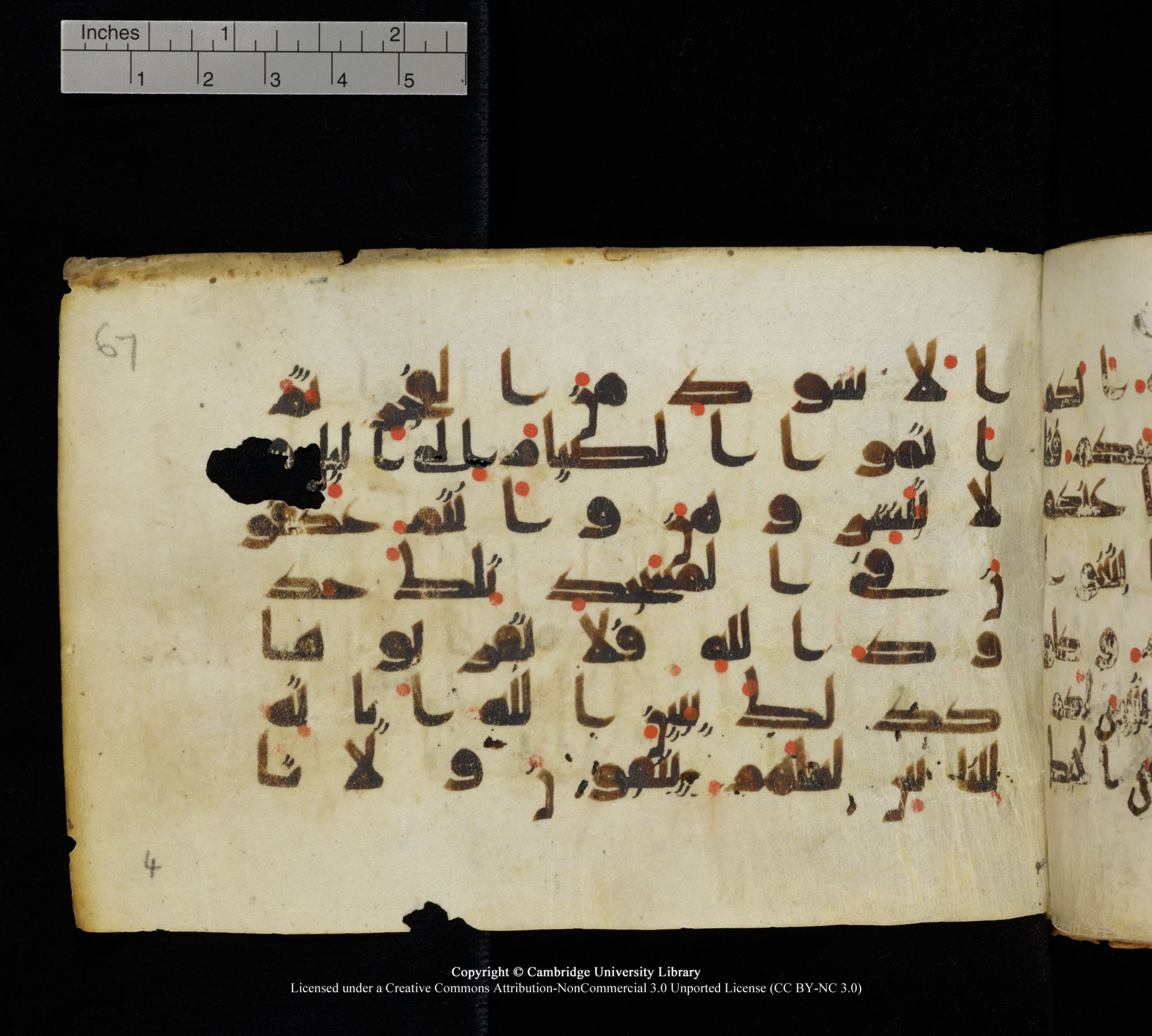 Cambridge, Cambridge University Library, MS Add.1111 (Scan 3), in kūfī D.I / D.IV script, showing Surah 2:187 from 9th or 10th Century AD found in Sinai Peninsula, currently housed at Cambridge University Library, Cambridge