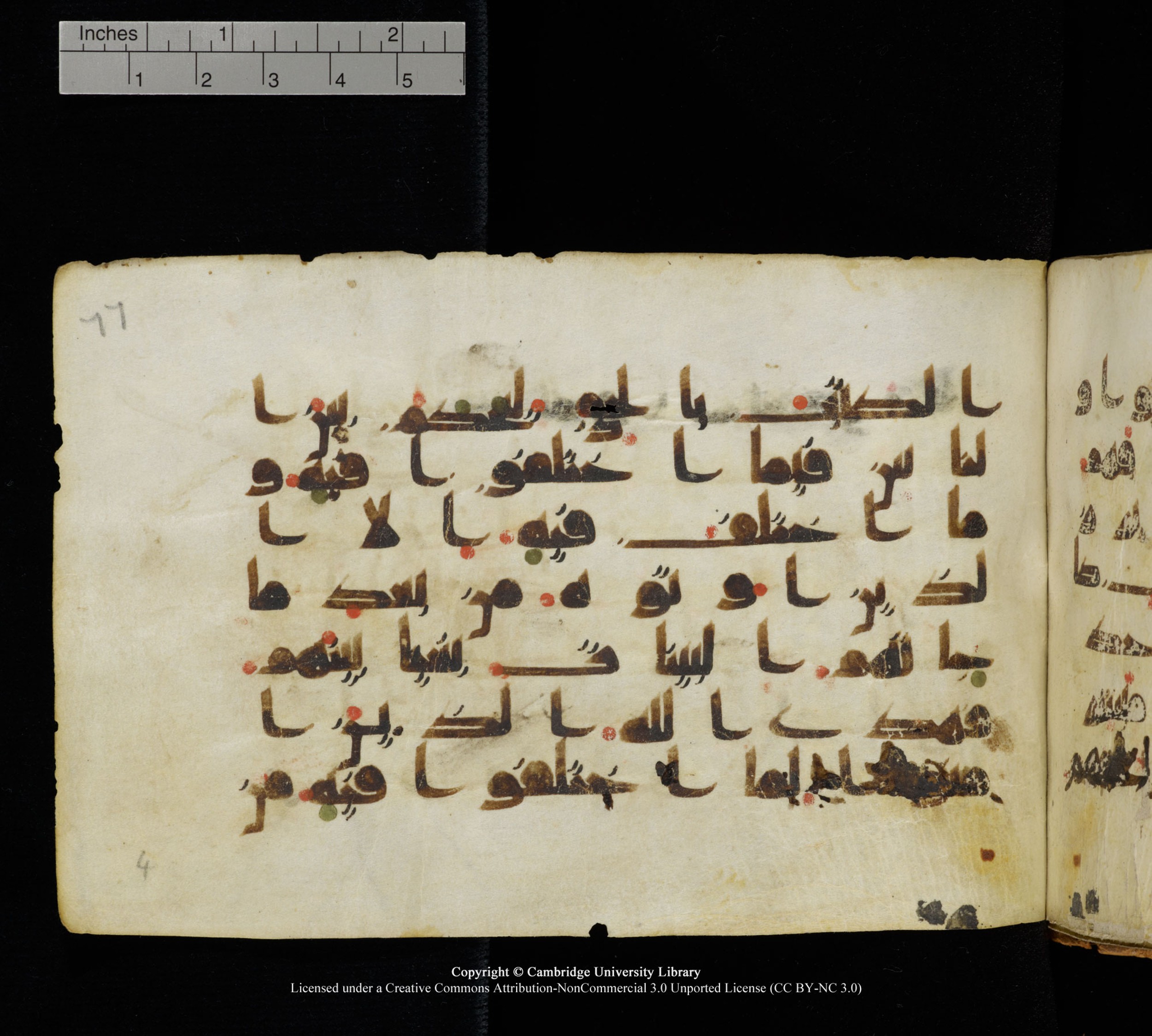 Cambridge, Cambridge University Library, MS Add.1111 (Scan 2), in kūfī D.I / D.IV script, showing Surah 2:213 from 9th or 10th Century AD found in Sinai Peninsula, currently housed at Cambridge University Library, Cambridge