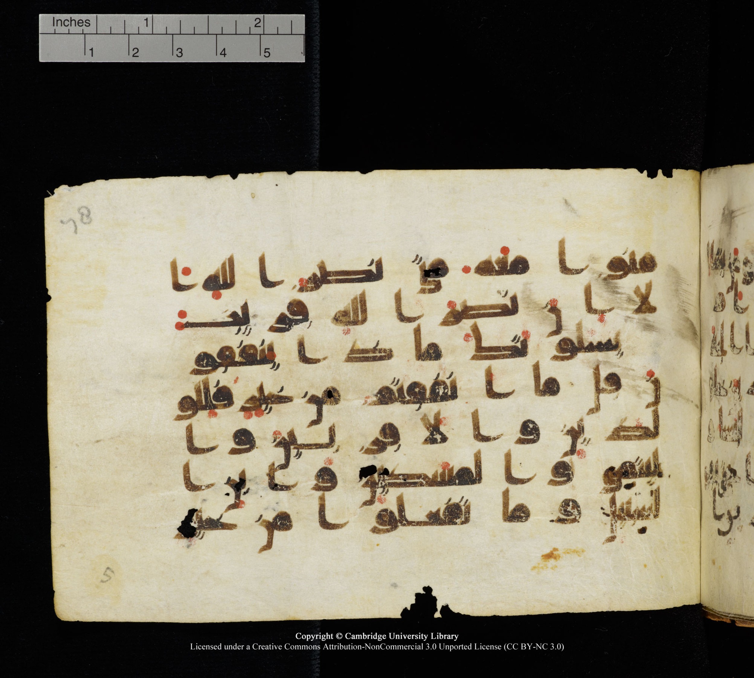 Cambridge, Cambridge University Library, MS Add.1111 (Scan 1), in kūfī D.I / D.IV script, showing Surah 2:215 from 9th or 10th Century AD found in Sinai Peninsula, currently housed at Cambridge University Library, Cambridge