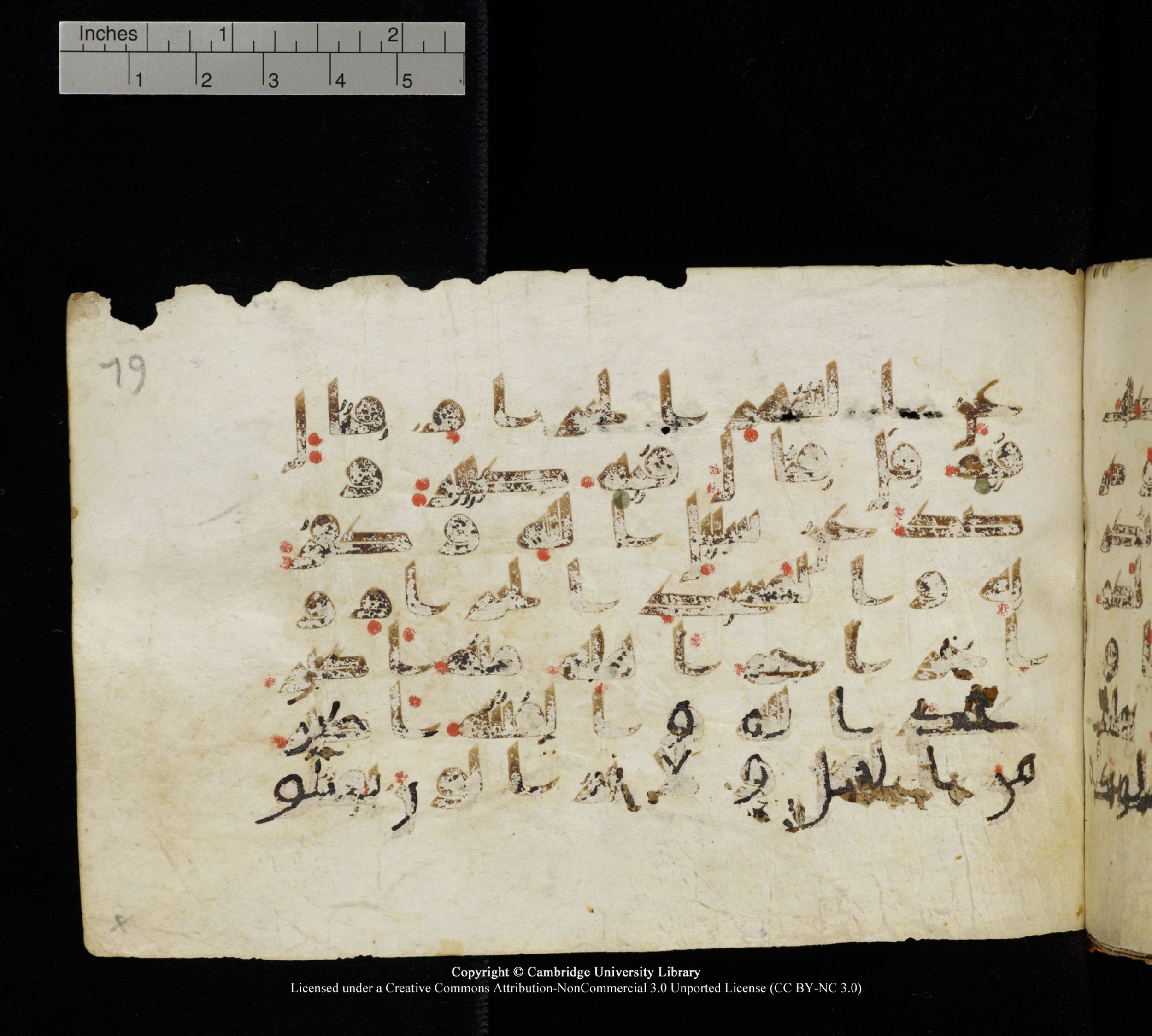 Cambridge, Cambridge University Library, MS Add.1111 (Scan 2), in kūfī D.I / D.IV script, showing Surah 2:217 from 9th or 10th Century AD found in Sinai Peninsula, currently housed at Cambridge University Library, Cambridge