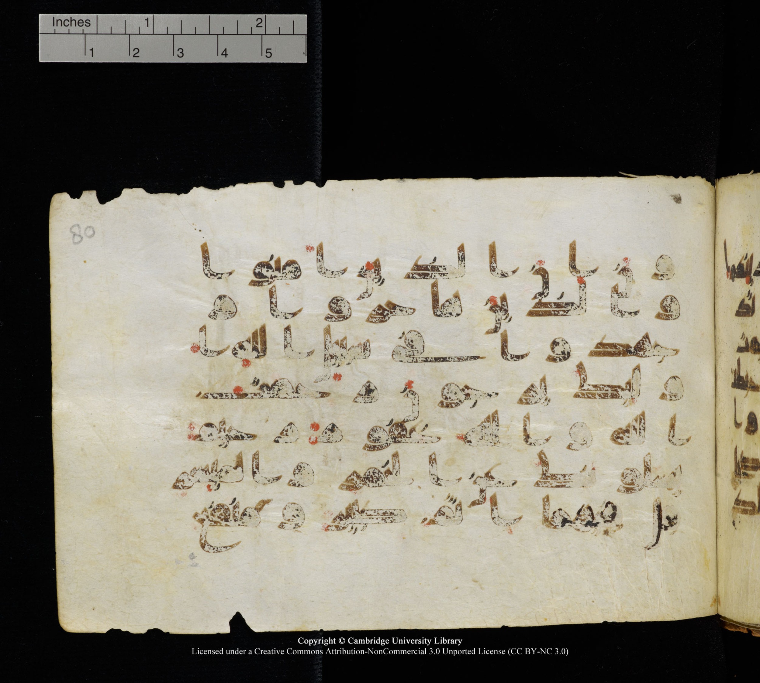 Cambridge, Cambridge University Library, MS Add.1111 (Scan 4), in kūfī D.I / D.IV script, showing Surah 2:217 from 9th or 10th Century AD found in Sinai Peninsula, currently housed at Cambridge University Library, Cambridge