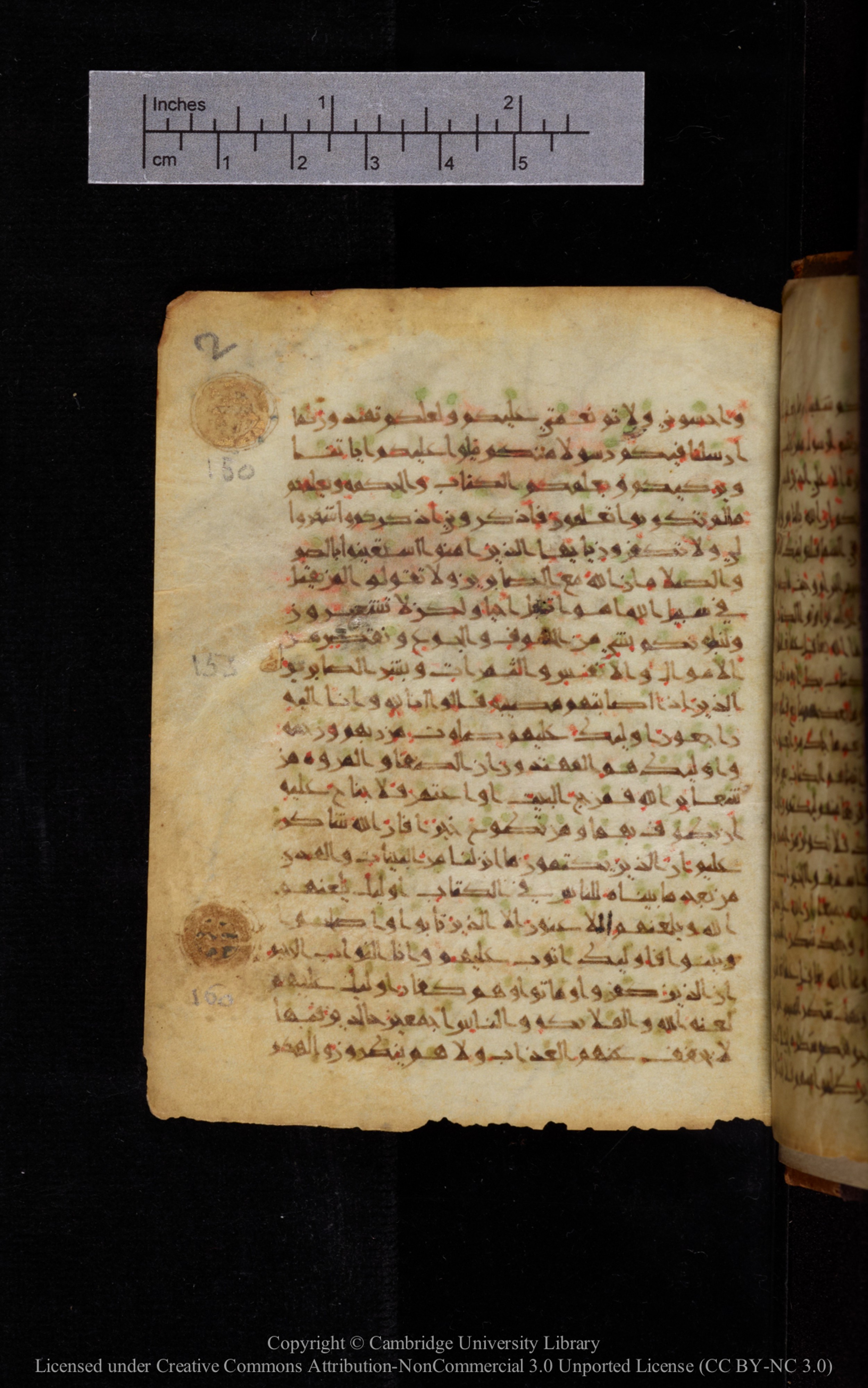 Cambridge University Library MS Add.1113, in new style I script, showing Surah 2:151 from 10th or 11th Century AD found in Sinai Peninsula, currently housed at Cambridge University Library, Cambridge, UK