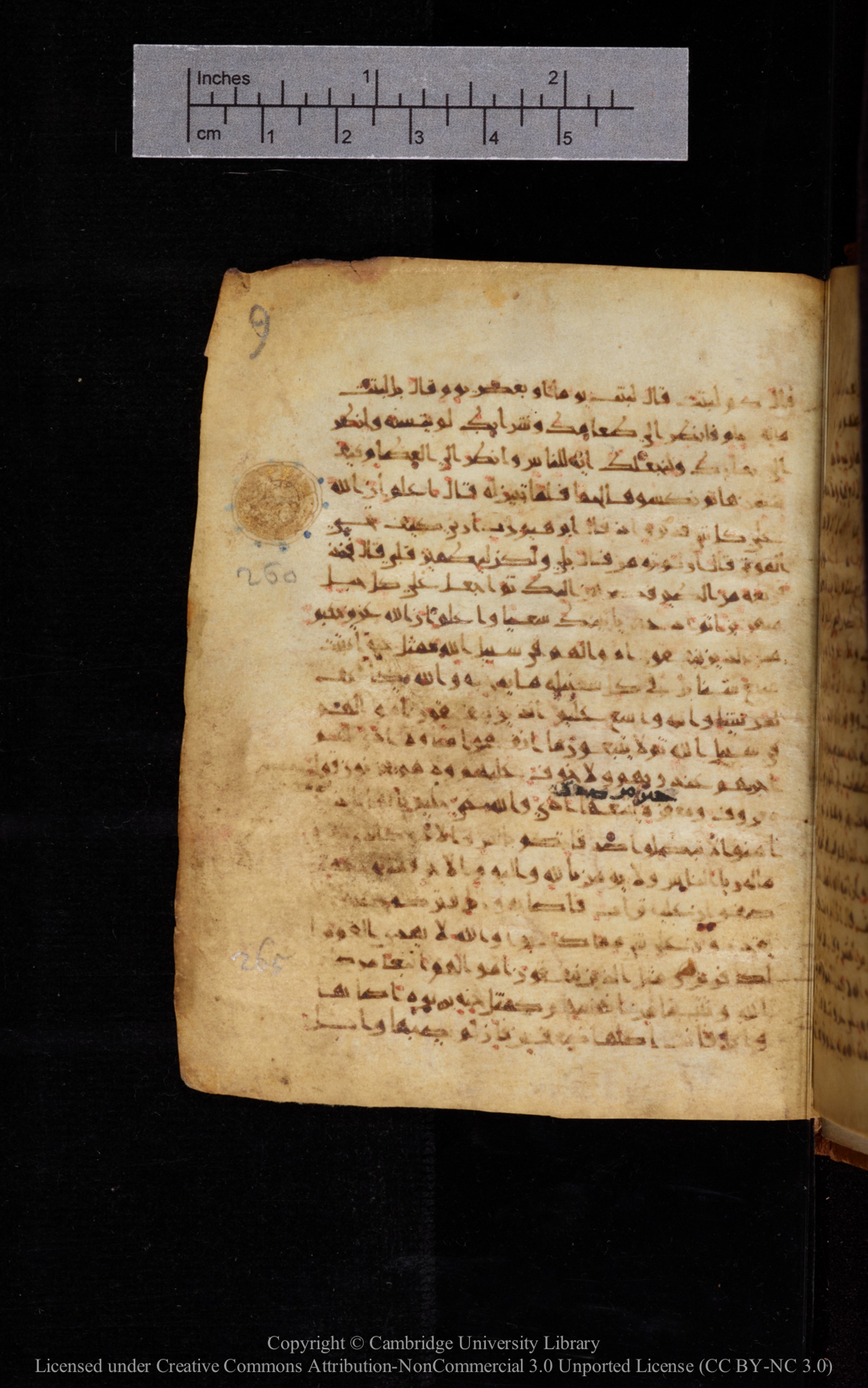 Cambridge University Library MS Add.1113, in new style I script, showing Surah 2:264 from 10th or 11th Century AD found in Sinai Peninsula, currently housed at Cambridge University Library, Cambridge, UK