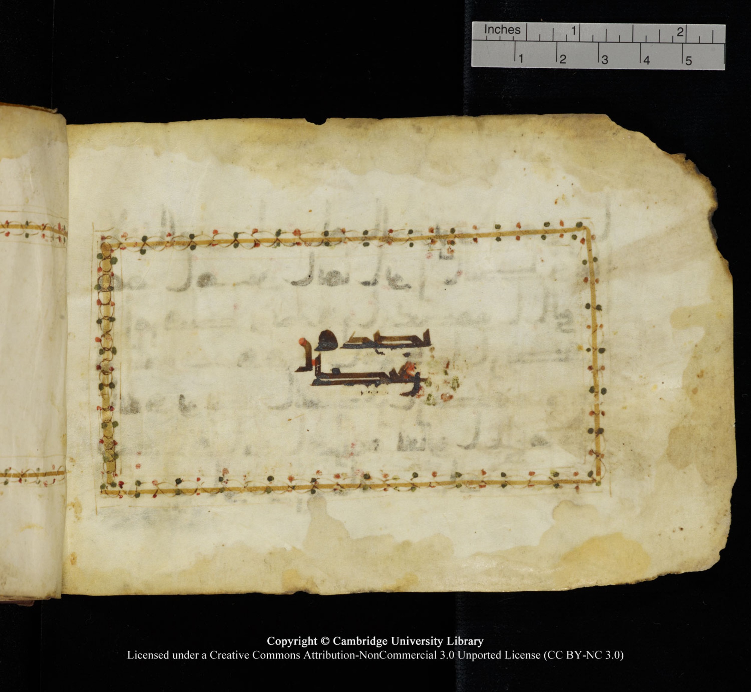 Cambridge University Library, MS Add.1115 (Scan 2), in kūfī D Va script, showing Surah 4:61 from 9th or 10th Century AD found in Sinai Peninsula, currently housed at Cambridge University Library, Cambridge