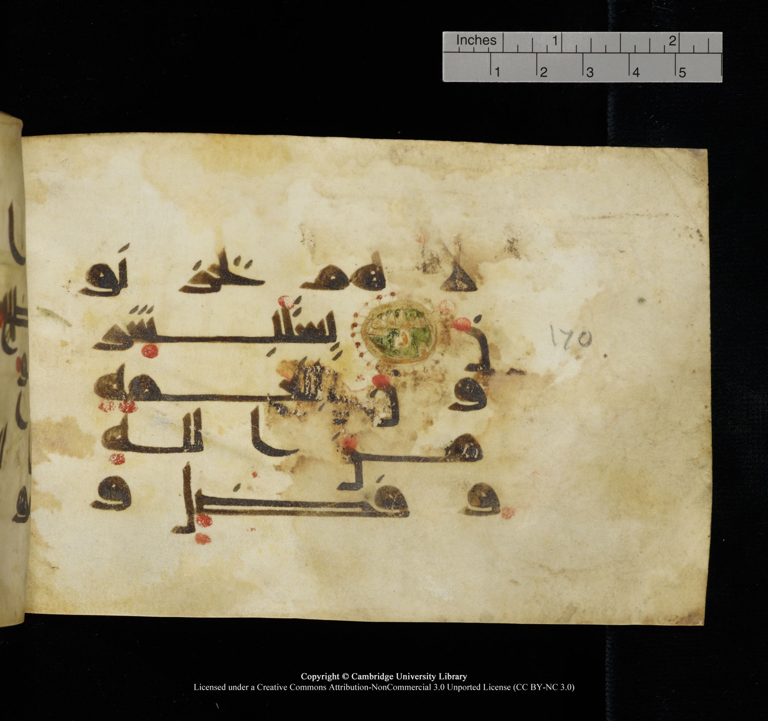 Cambridge, Cambridge University Library, MS Add.1117 (Scan 3), in kūfī D II script, showing Surah 3:170 from 9th or 10th Century AD found in Sinai Peninsula, currently housed at Cambridge University Library, Cambridge