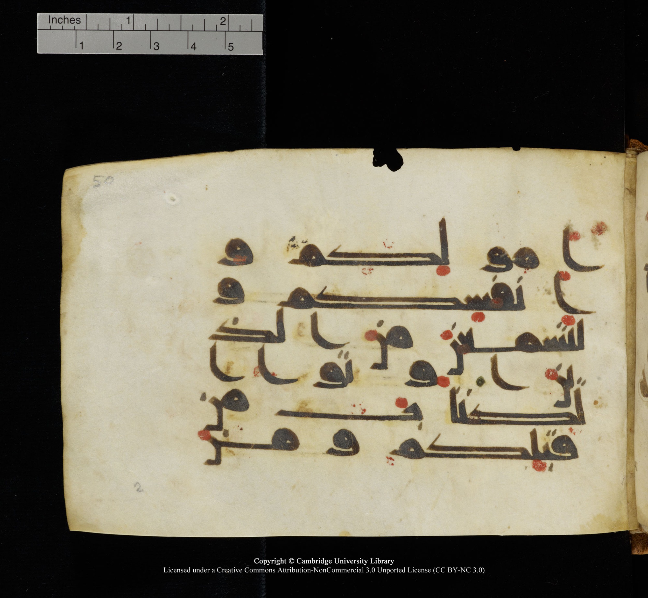 Cambridge, Cambridge University Library, MS Add.1117 (Scan 2), in kūfī D II script, showing Surah 3:186 from 9th or 10th Century AD found in Sinai Peninsula, currently housed at Cambridge University Library, Cambridge