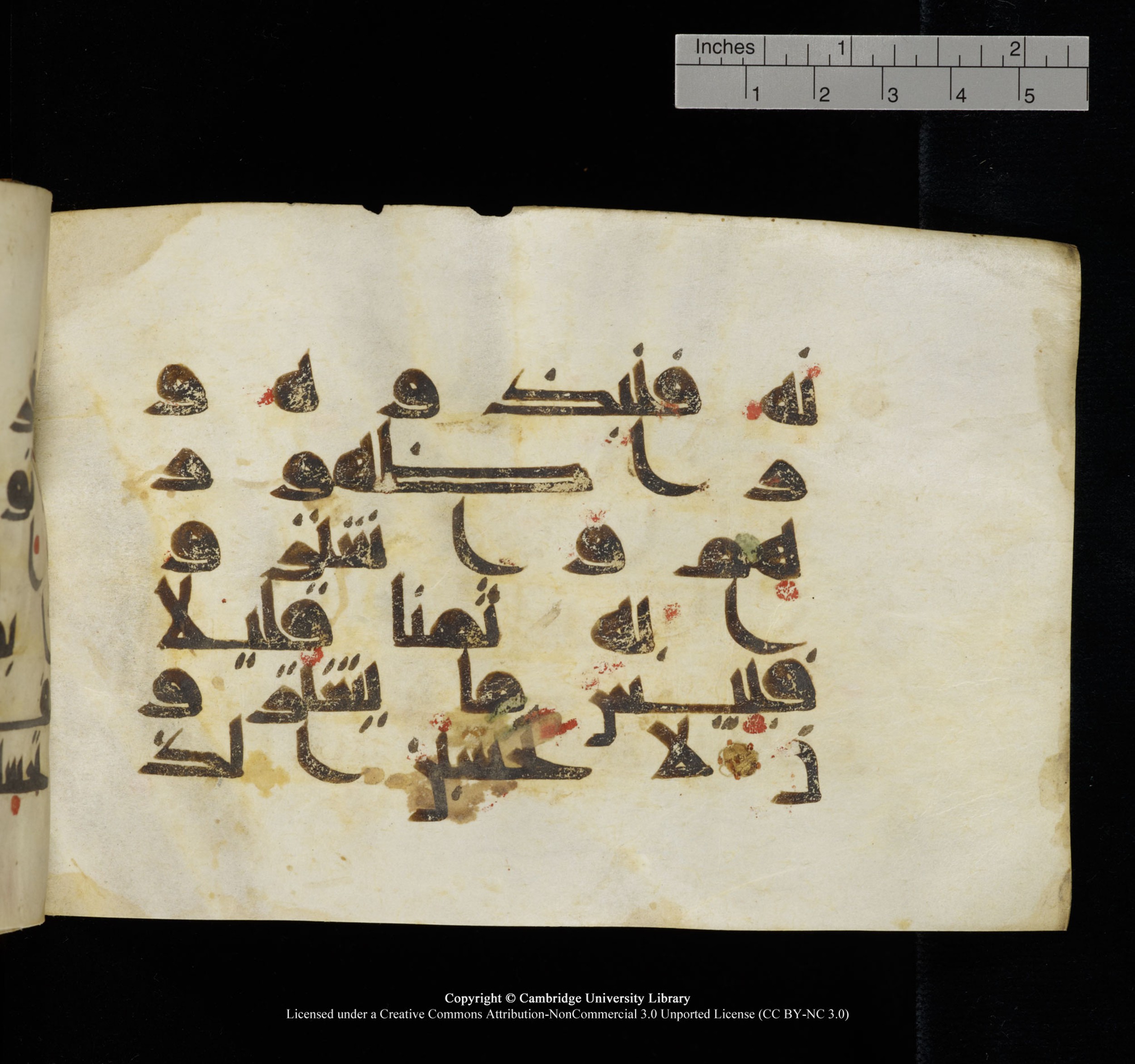Cambridge, Cambridge University Library, MS Add.1117 (Scan 2), in kūfī D II script, showing Surah 3:187 from 9th or 10th Century AD found in Sinai Peninsula, currently housed at Cambridge University Library, Cambridge