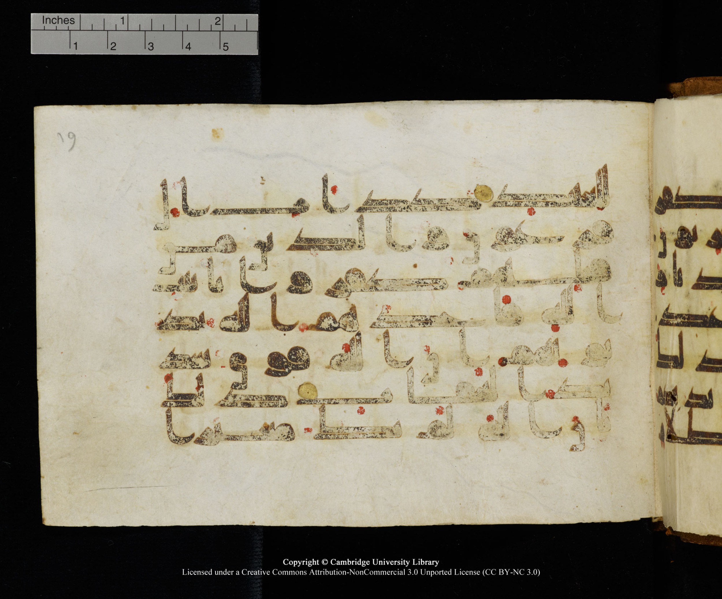 MS Add.1124, in kūfī D I script, showing Surah 8:52 from 9th to 10th Century AD found in Sinai Peninsula, currently housed at Cambridge University Library, Cambridge