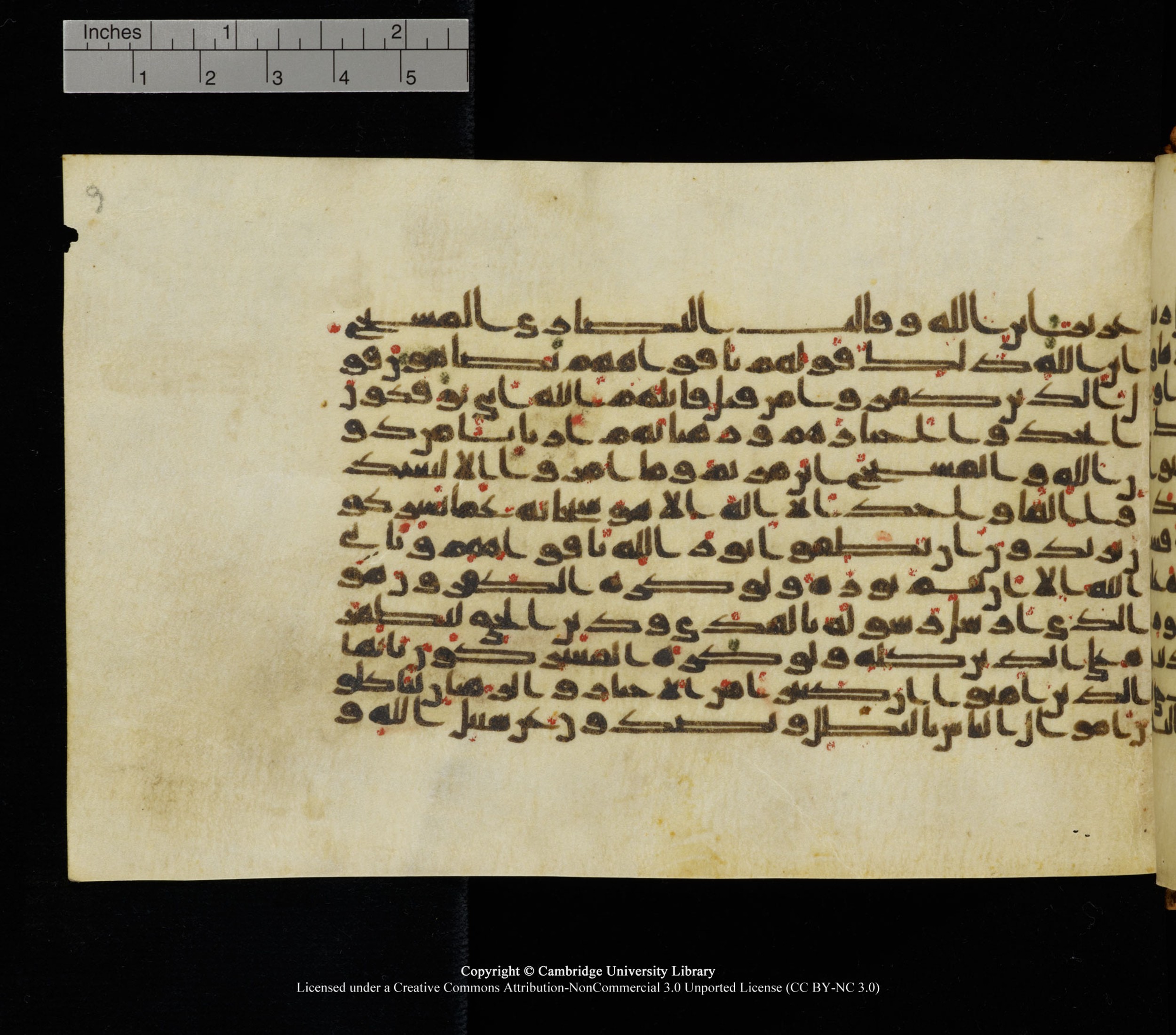 Cambridge University Library, MS Add.1126, in kūfī D common script, showing Surah 9:32 from 9th or 10th Century AD found in Sinai Peninsula, currently housed at Cambridge University Library, Cambridge