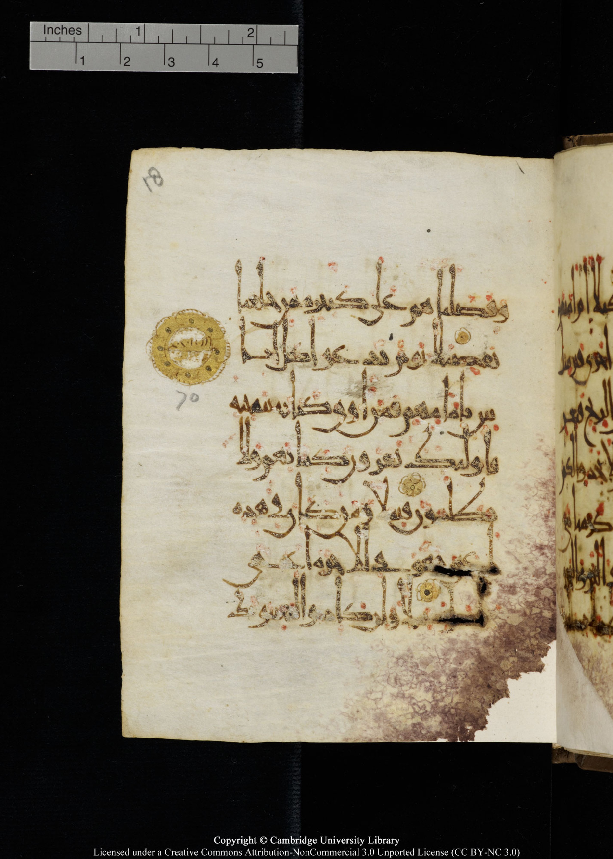 Cambridge, Cambridge University Library, MS Add.1134, in maġribī script, showing Surah 17:71 from 10th Century AD found in Sinai Peninsula, currently housed at Cambridge University Library, Cambridge