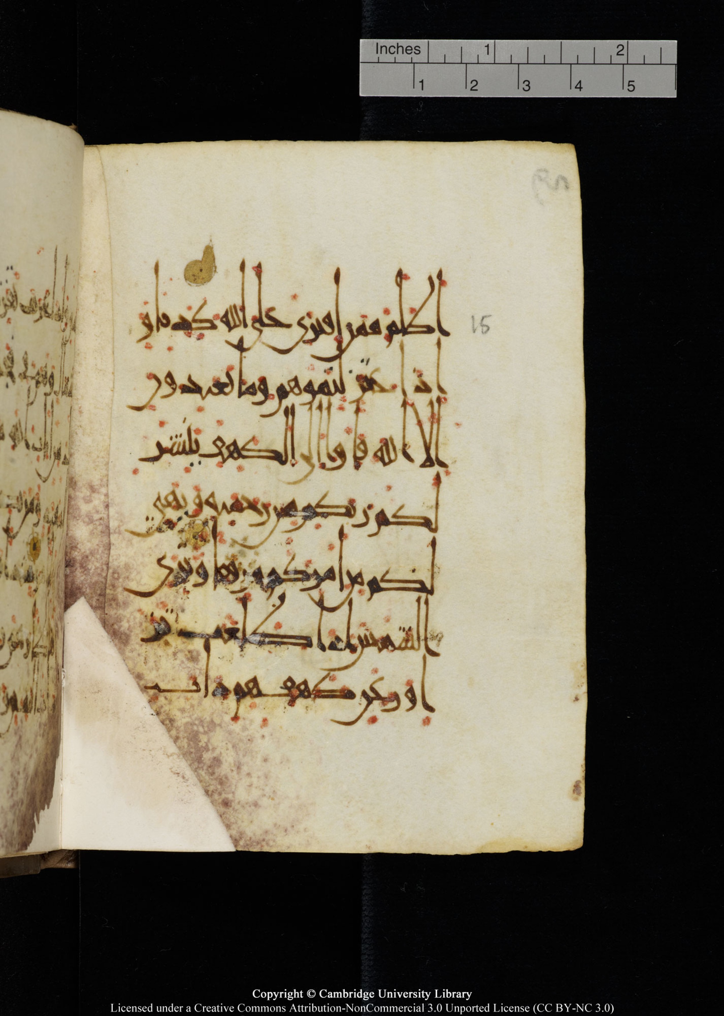 Cambridge, Cambridge University Library, MS Add.1134, in maġribī script, showing Surah 18:16 from 10th Century AD found in Sinai Peninsula, currently housed at Cambridge University Library, Cambridge