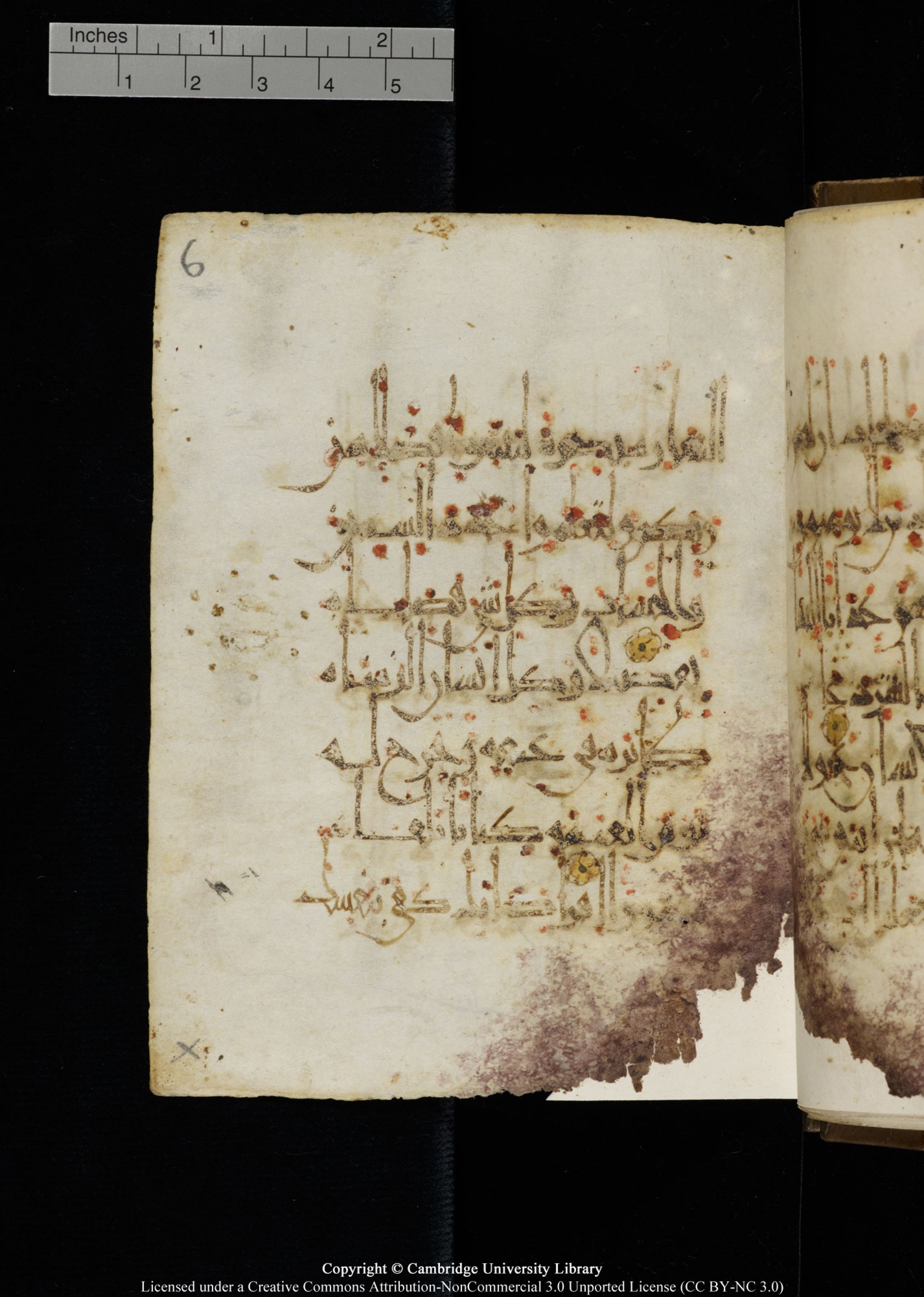 Cambridge, Cambridge University Library, MS Add.1134, in maġribī script, showing Surah 17:13 from 10th Century AD found in Sinai Peninsula, currently housed at Cambridge University Library, Cambridge