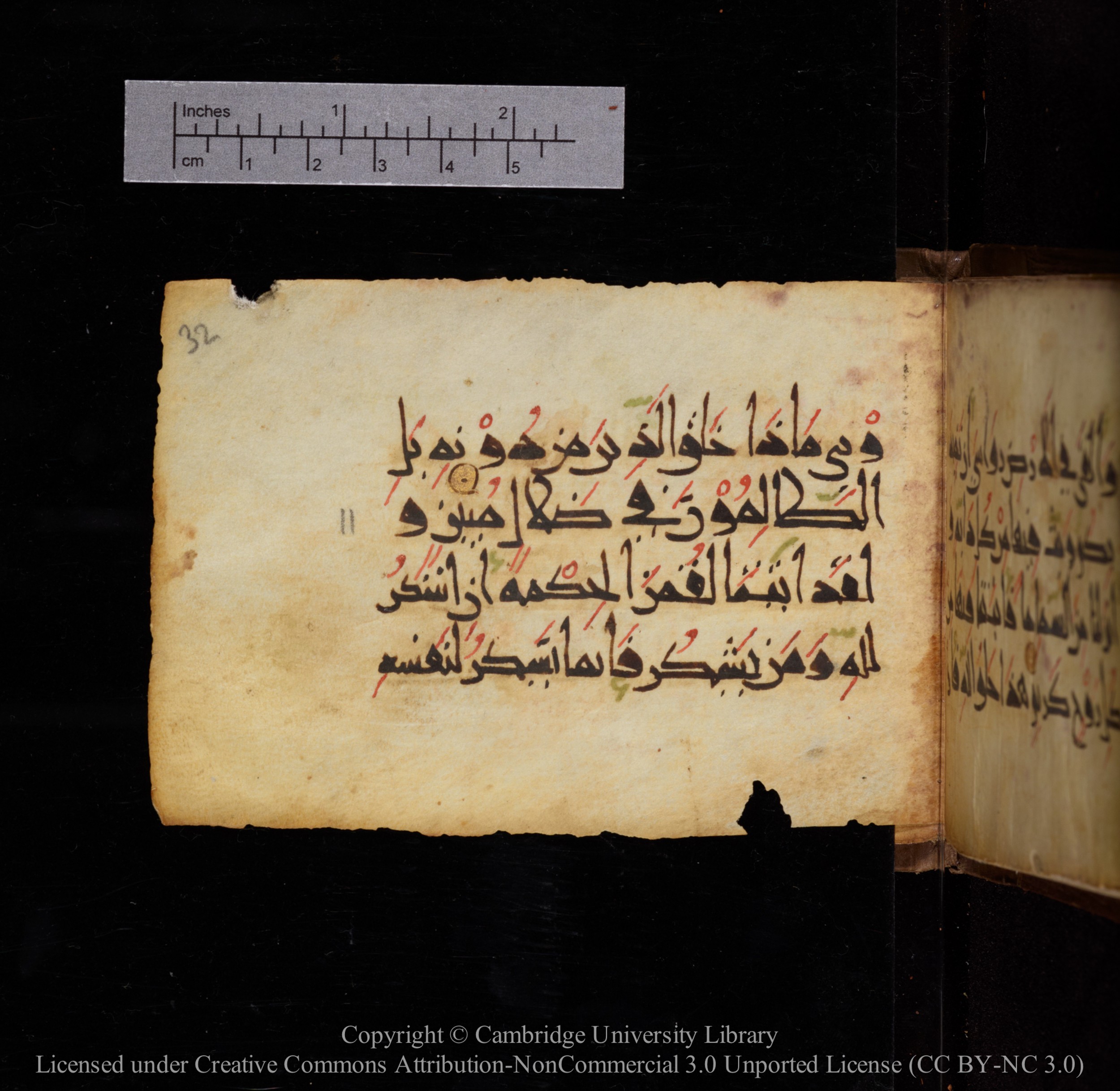Cambridge, Cambridge University Library, MS Add.1144 (Scan 1), in New Style script, showing Surah 31:12 from 9th or 10th Century AD found in Sinai Peninsula, currently housed at Cambridge University Library, Cambridge