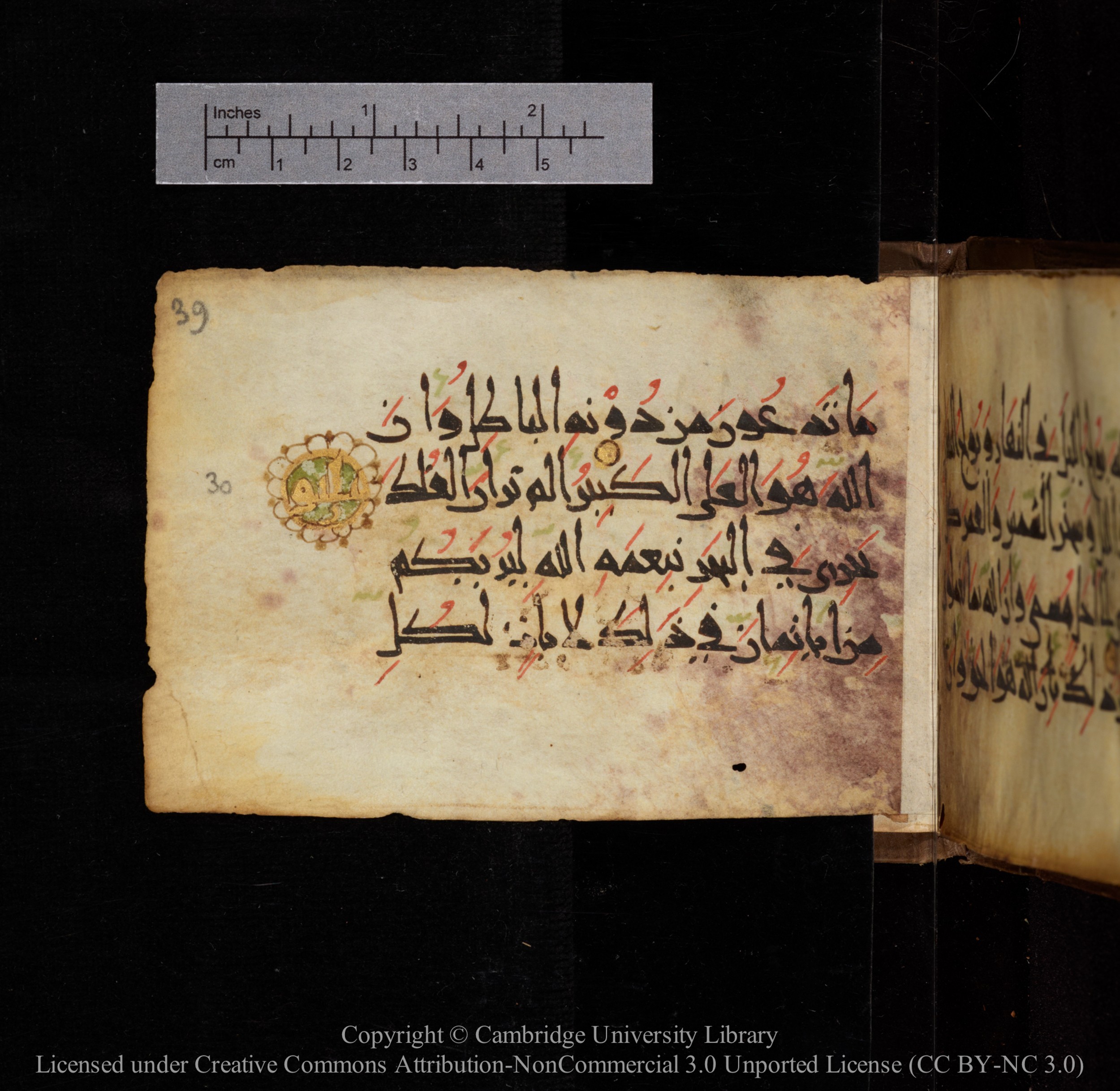 Cambridge, Cambridge University Library, MS Add.1144 (Scan 2), in New Style script, showing Surah 31:30 from 9th or 10th Century AD found in Sinai Peninsula, currently housed at Cambridge University Library, Cambridge