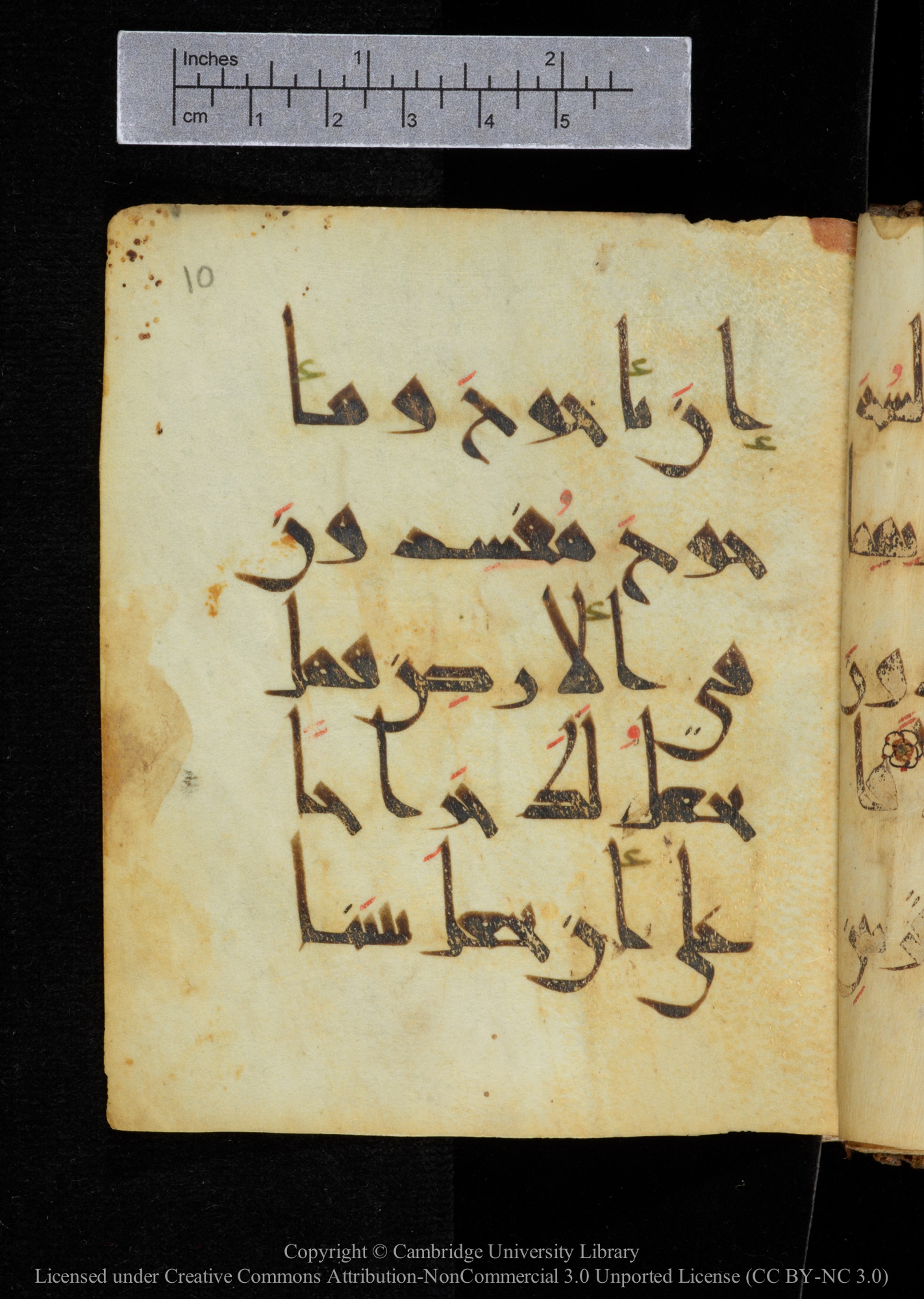 Cambridge, Cambridge University Library, MS Add.2964 (Scan 1), in New Style I script, showing Surah 18:94 from 10th to 11th Century AD found in Unknown, currently housed at Cambridge University Library, Cambridge