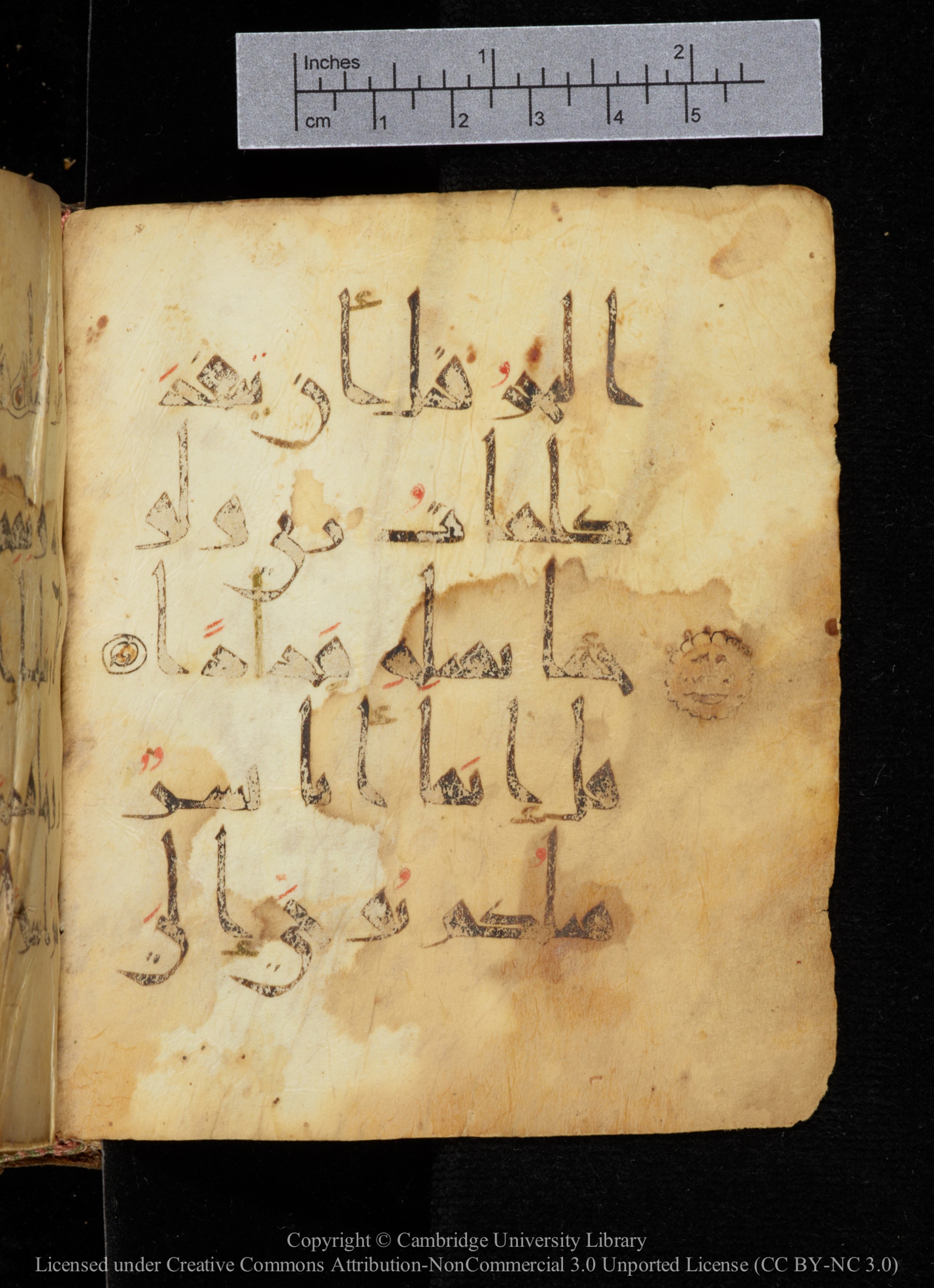 Cambridge, Cambridge University Library, MS Add.2964 (Scan 3), in New Style I script, showing Surah 18:110 from 10th to 11th Century AD found in Unknown, currently housed at Cambridge University Library, Cambridge