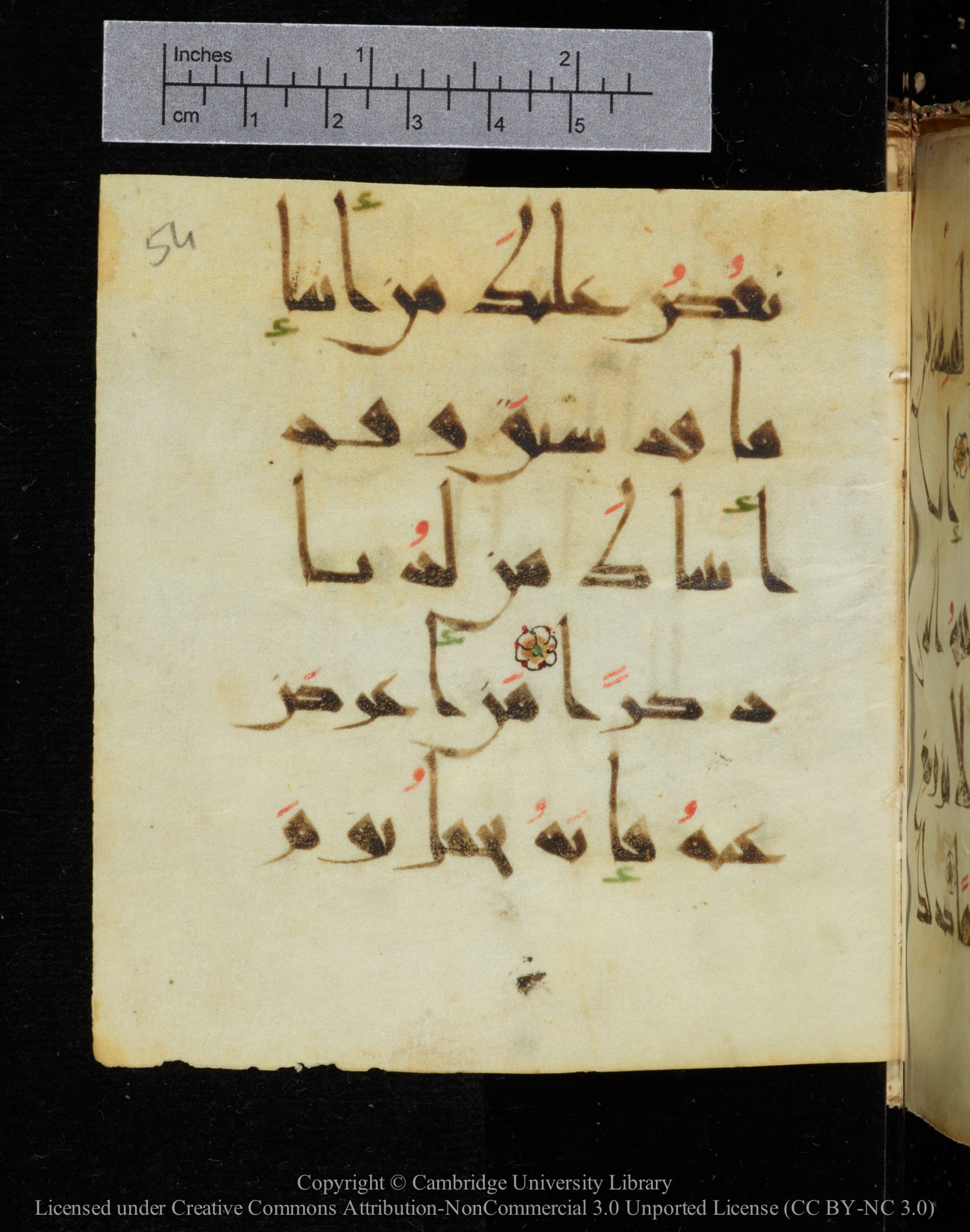 Cambridge, Cambridge University Library, MS Add.2964 (Scan 2), in New Style I script, showing Surah 20:99 from 10th to 11th Century AD found in Unknown, currently housed at Cambridge University Library, Cambridge