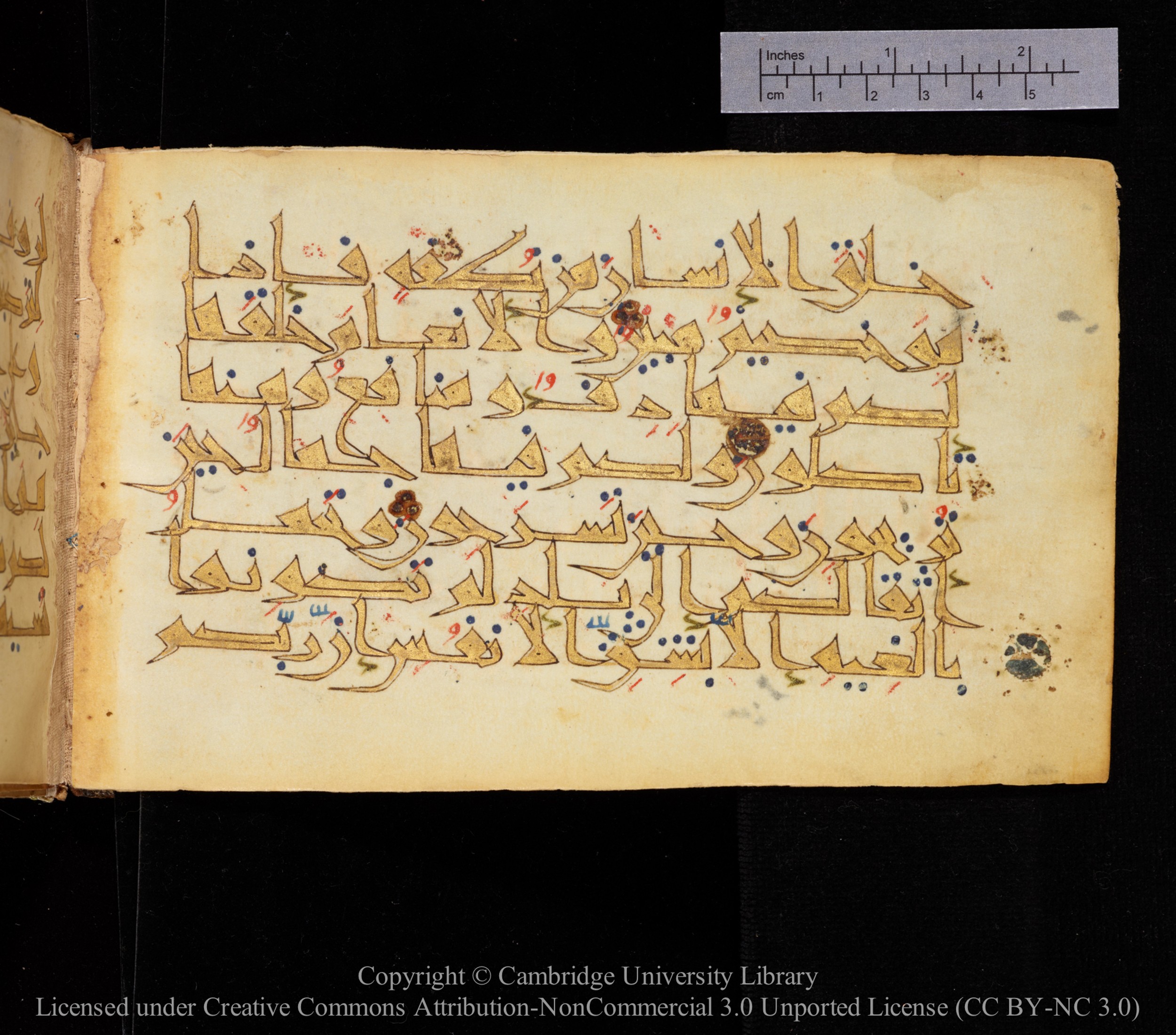 Cambridge MS Or.476, in New Style I script, showing Surah 16:4 from 10th to 11th Century AD found in Unknown, currently housed at Cambridge University Library, Cambridge
