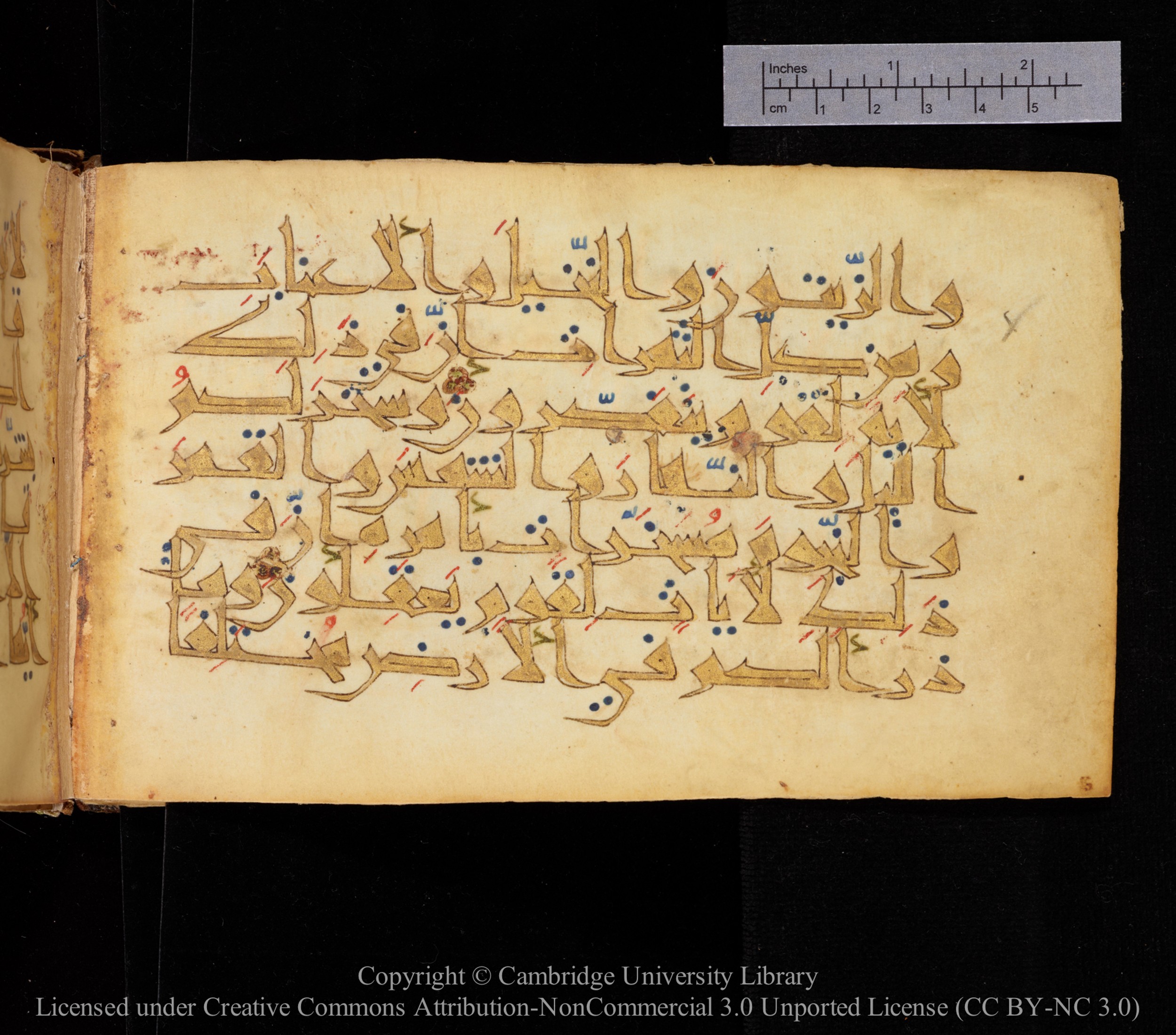 Cambridge MS Or.476 (Scan 1), in New Style I script, showing Surah 16:13 from 10th to 11th Century AD found in Unknown, currently housed at Cambridge University Library, Cambridge