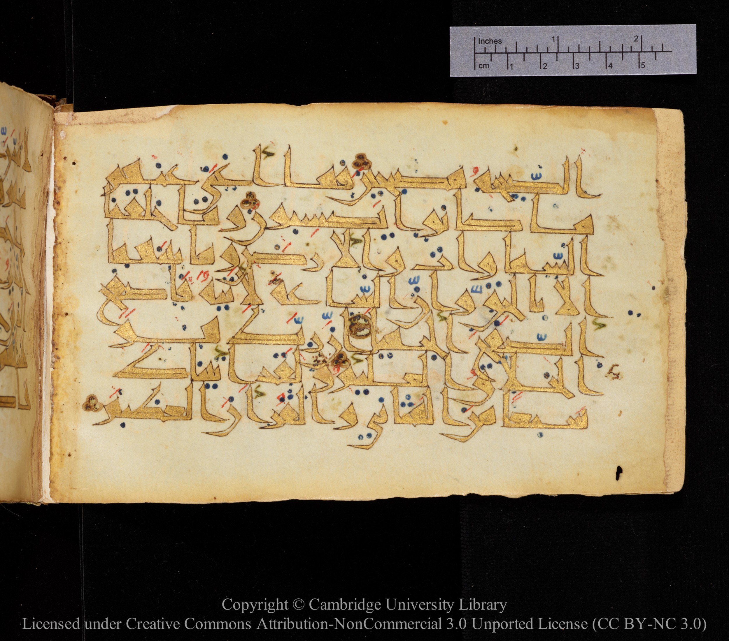 Cambridge MS Or.476 (Scan 2), in New Style I script, showing Surah 15:83 from 10th to 11th Century AD found in Unknown, currently housed at Cambridge University Library, Cambridge