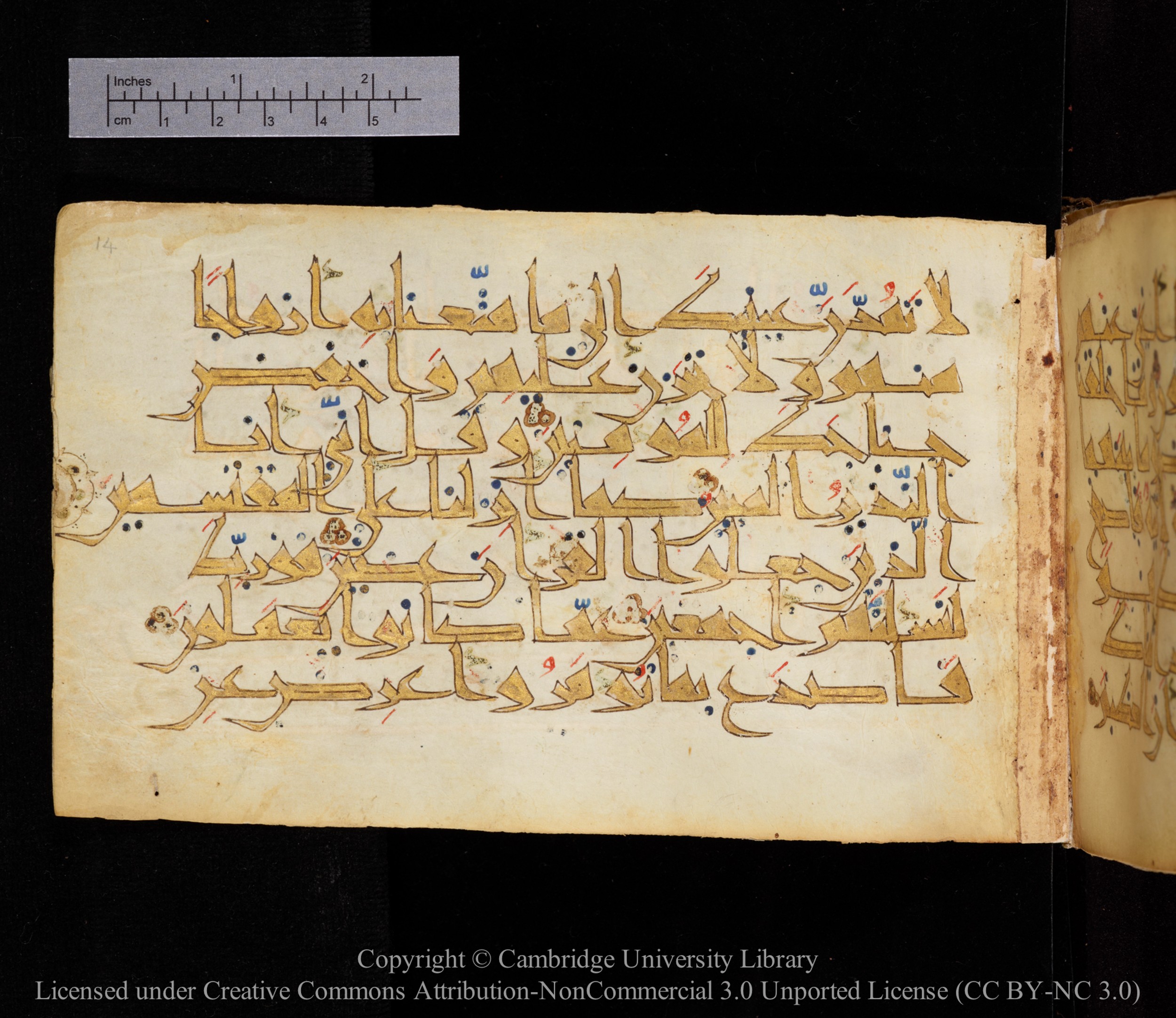 Cambridge MS Or.476, in New Style I script, showing Surah 15:89 from 10th to 11th Century AD found in Unknown, currently housed at Cambridge University Library, Cambridge