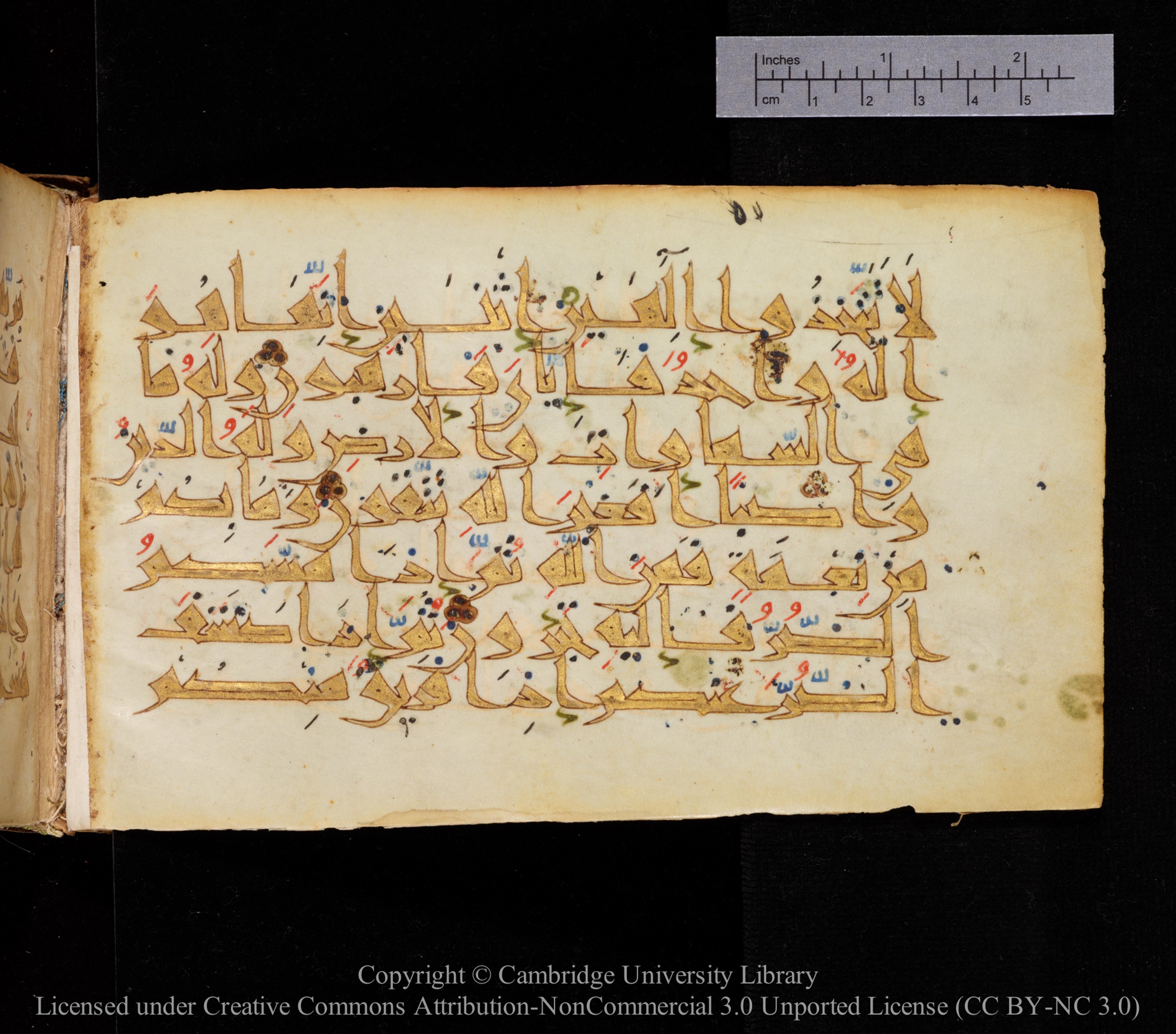 Cambridge MS Or.476, in New Style I script, showing Surah 16:53 from 10th to 11th Century AD found in Unknown, currently housed at Cambridge University Library, Cambridge