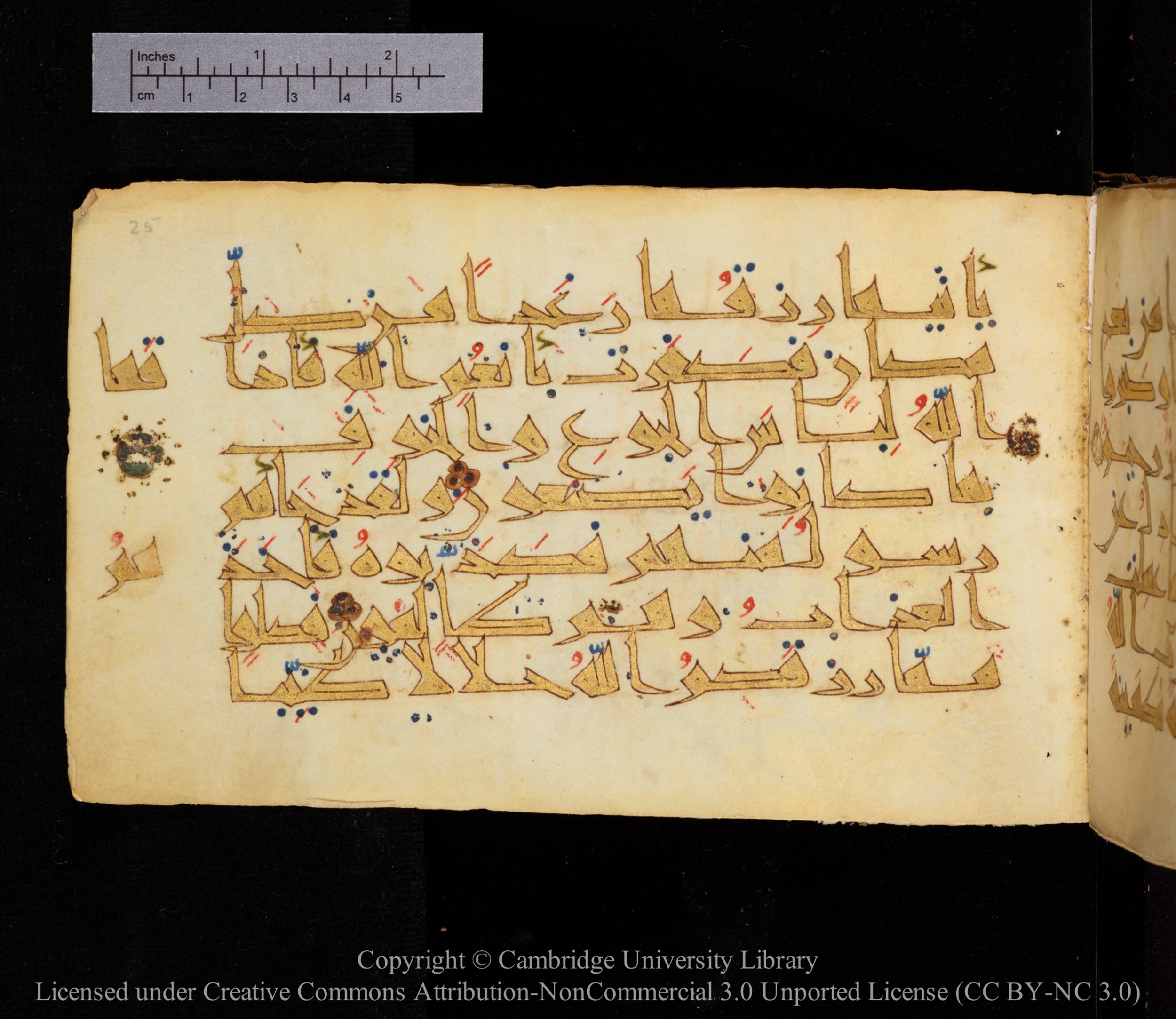 Cambridge MS Or.476, in New Style I script, showing Surah 16:113 from 10th to 11th Century AD found in Unknown, currently housed at Cambridge University Library, Cambridge