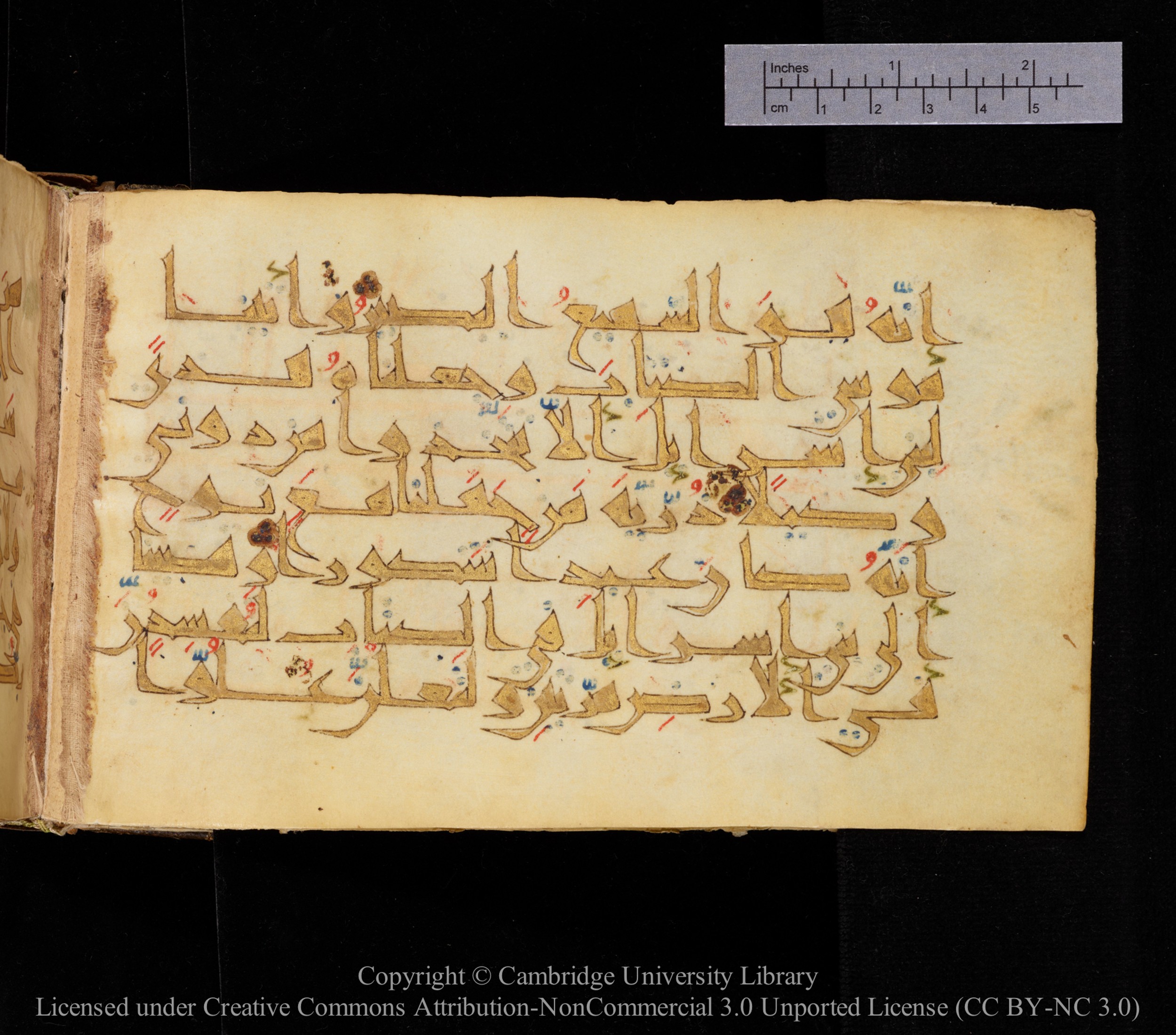 Cambridge MS Or.476, in New Style I script, showing Surah 17:3 from 10th to 11th Century AD found in Unknown, currently housed at Cambridge University Library, Cambridge