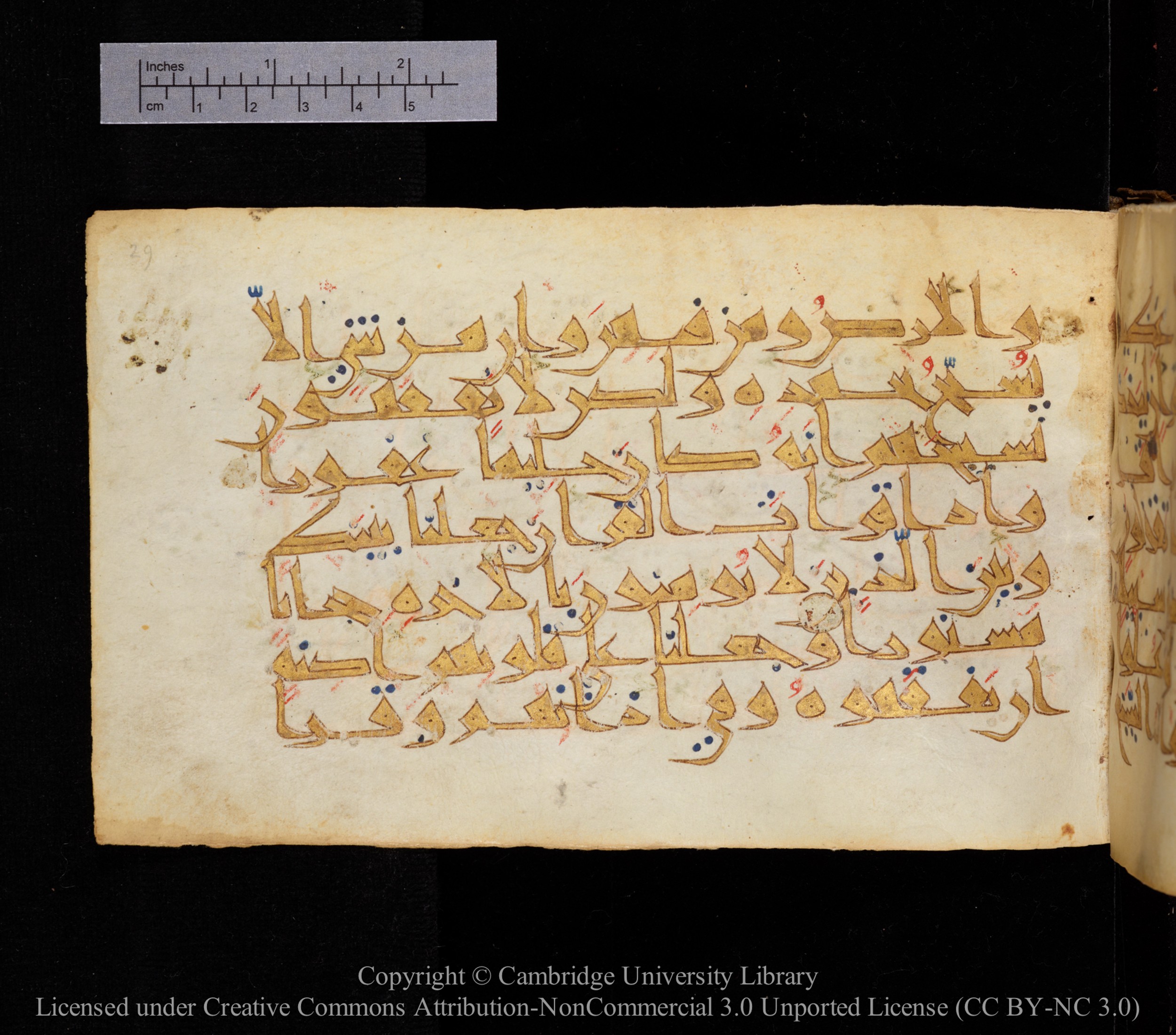Cambridge MS Or.476, in New Style I script, showing Surah 17:45 from 10th to 11th Century AD found in Unknown, currently housed at Cambridge University Library, Cambridge
