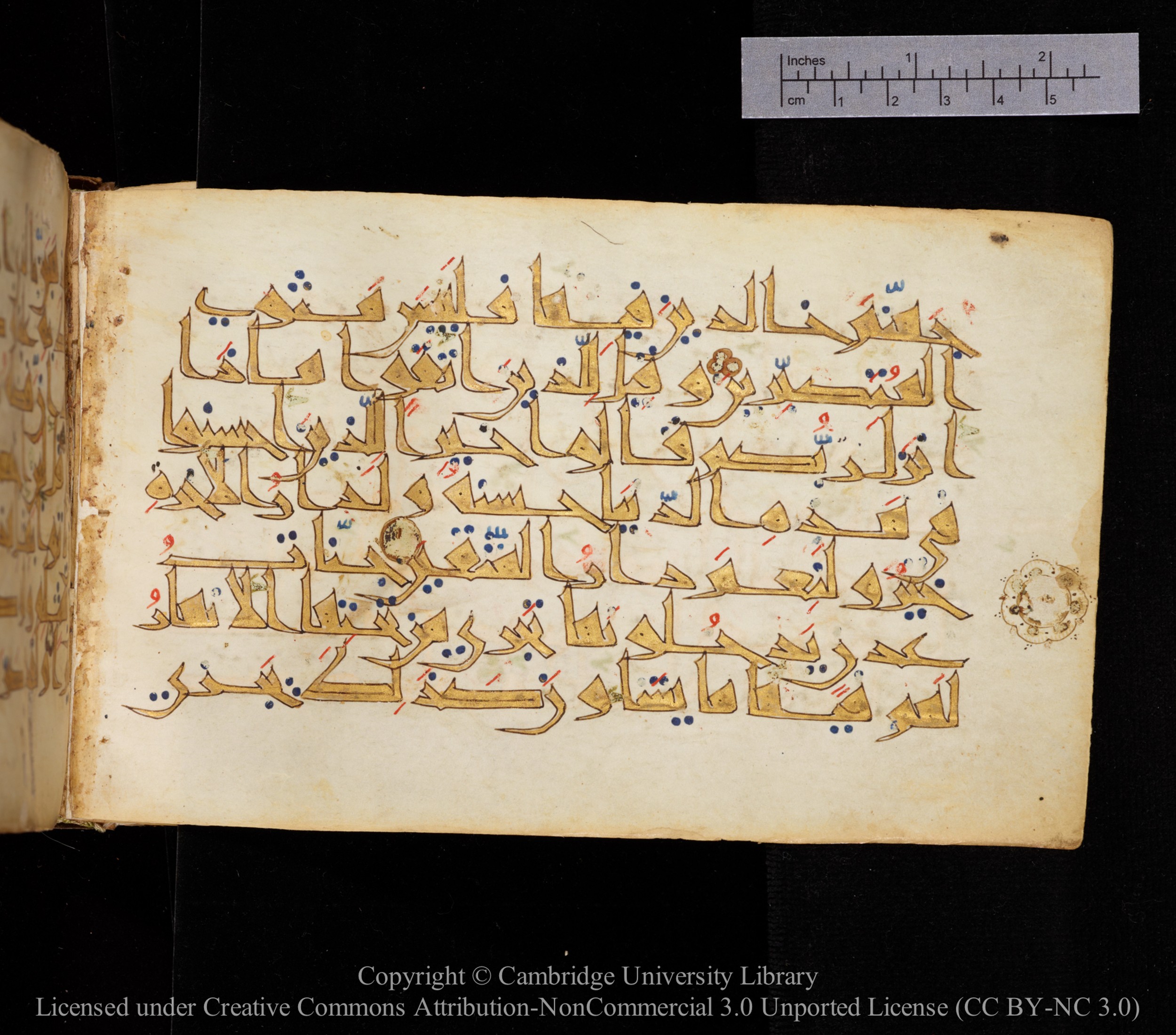 Cambridge MS Or.476 (Scan 2), in New Style I script, showing Surah 16:31 from 10th to 11th Century AD found in Unknown, currently housed at Cambridge University Library, Cambridge