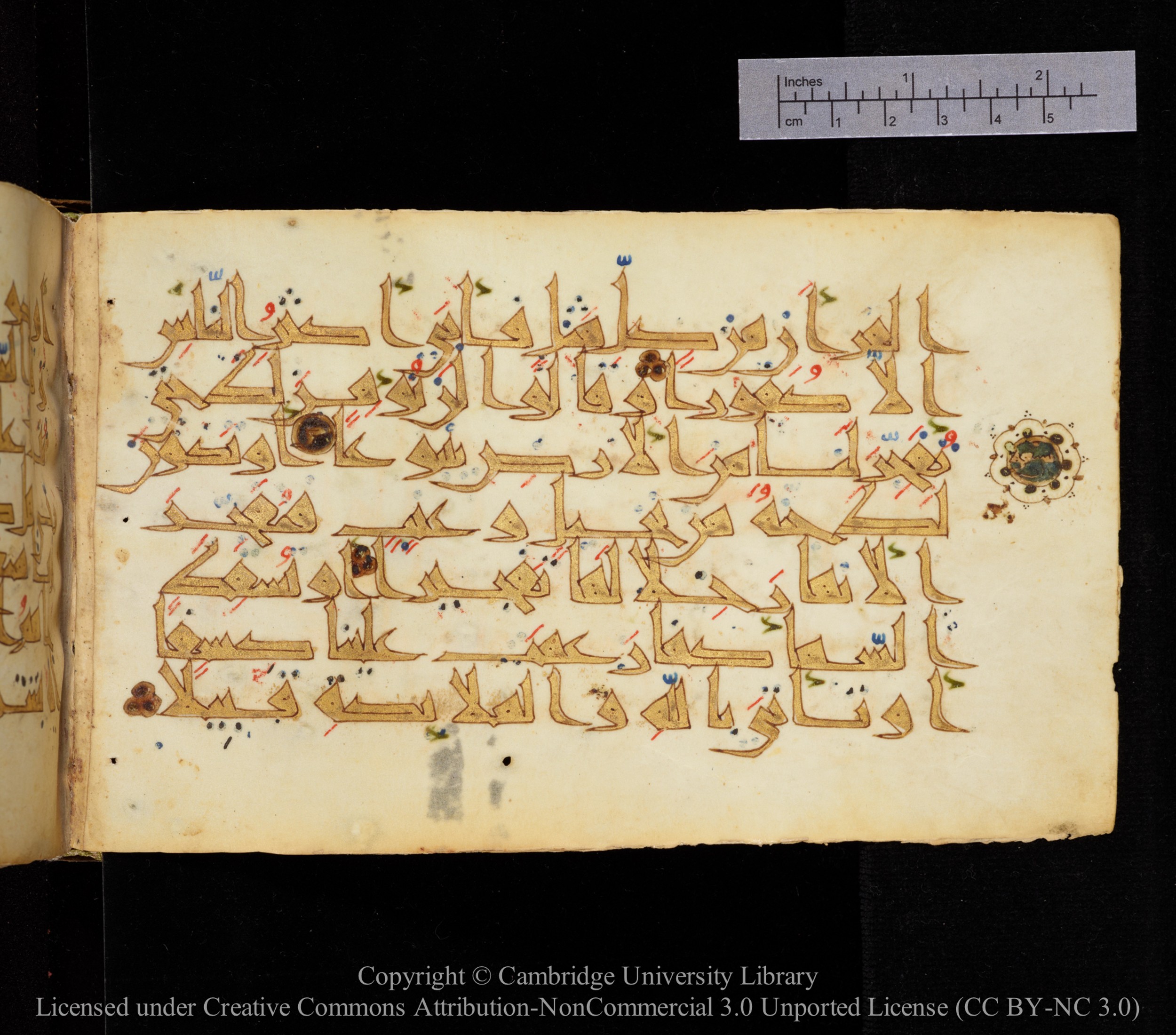 Cambridge MS Or.476 (Scan 2), in New Style I script, showing Surah 17:89 from 10th to 11th Century AD found in Unknown, currently housed at Cambridge University Library, Cambridge