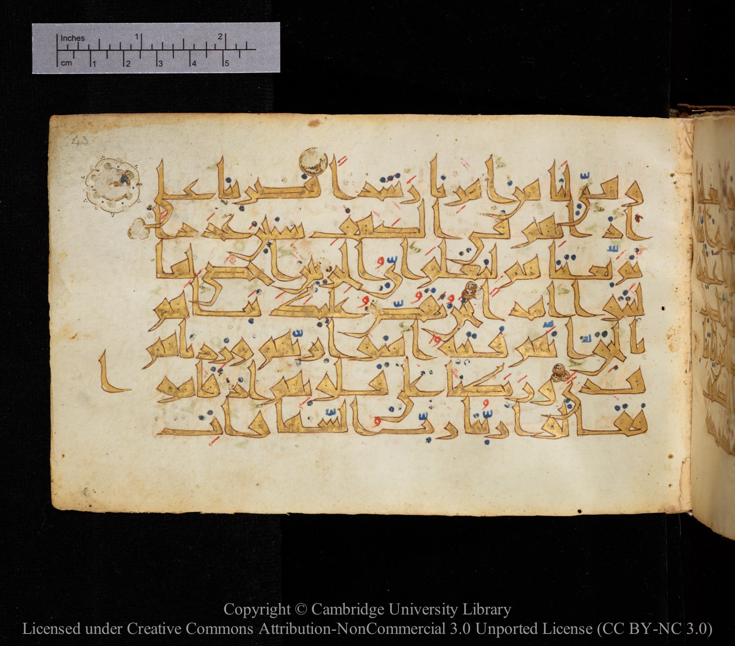 Cambridge MS Or.476, in New Style I script, showing Surah 18:13 from 10th to 11th Century AD found in Unknown, currently housed at Cambridge University Library, Cambridge