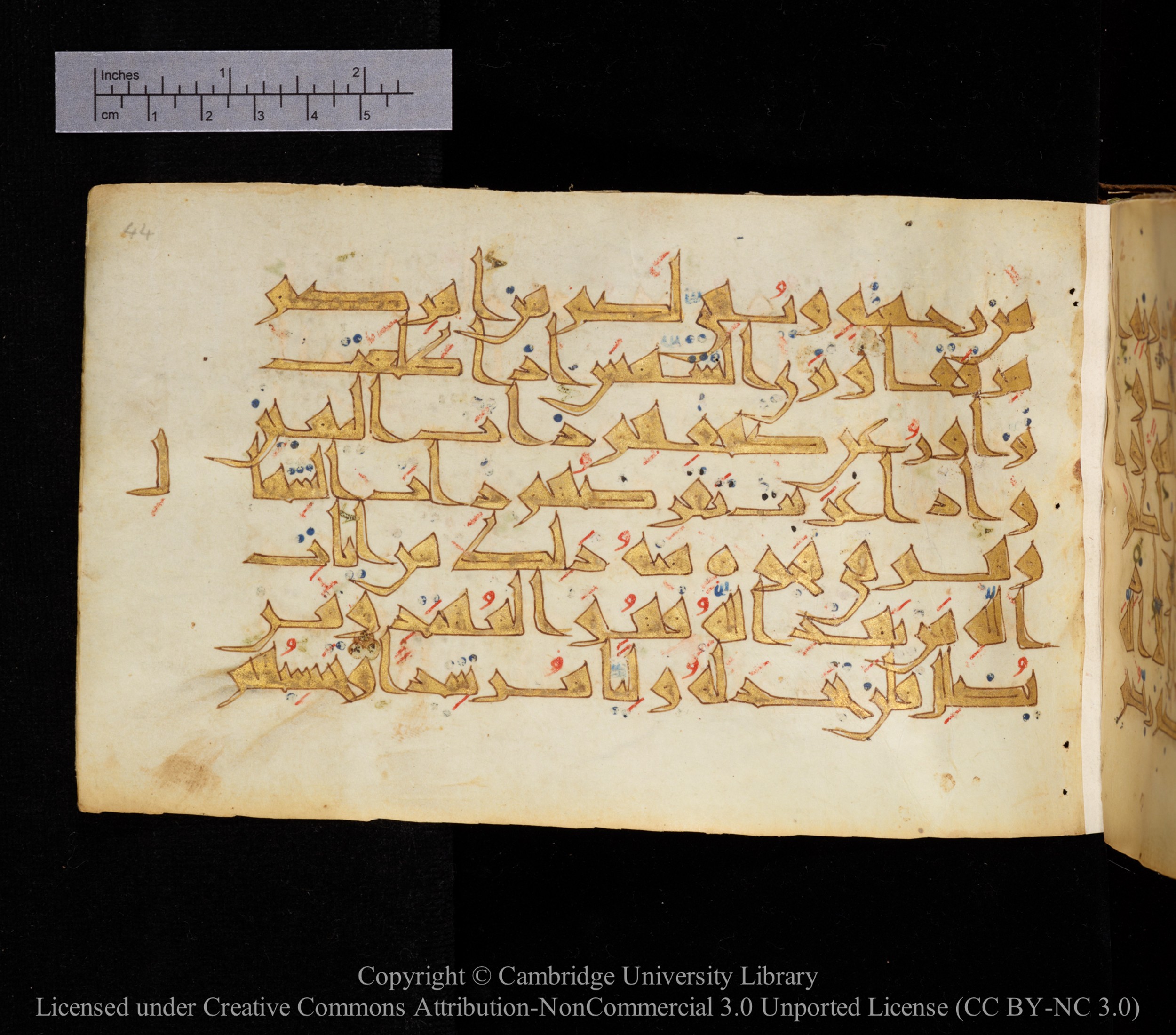 Cambridge MS Or.476 (Scan 2), in New Style I script, showing Surah 18:16 from 10th to 11th Century AD found in Unknown, currently housed at Cambridge University Library, Cambridge