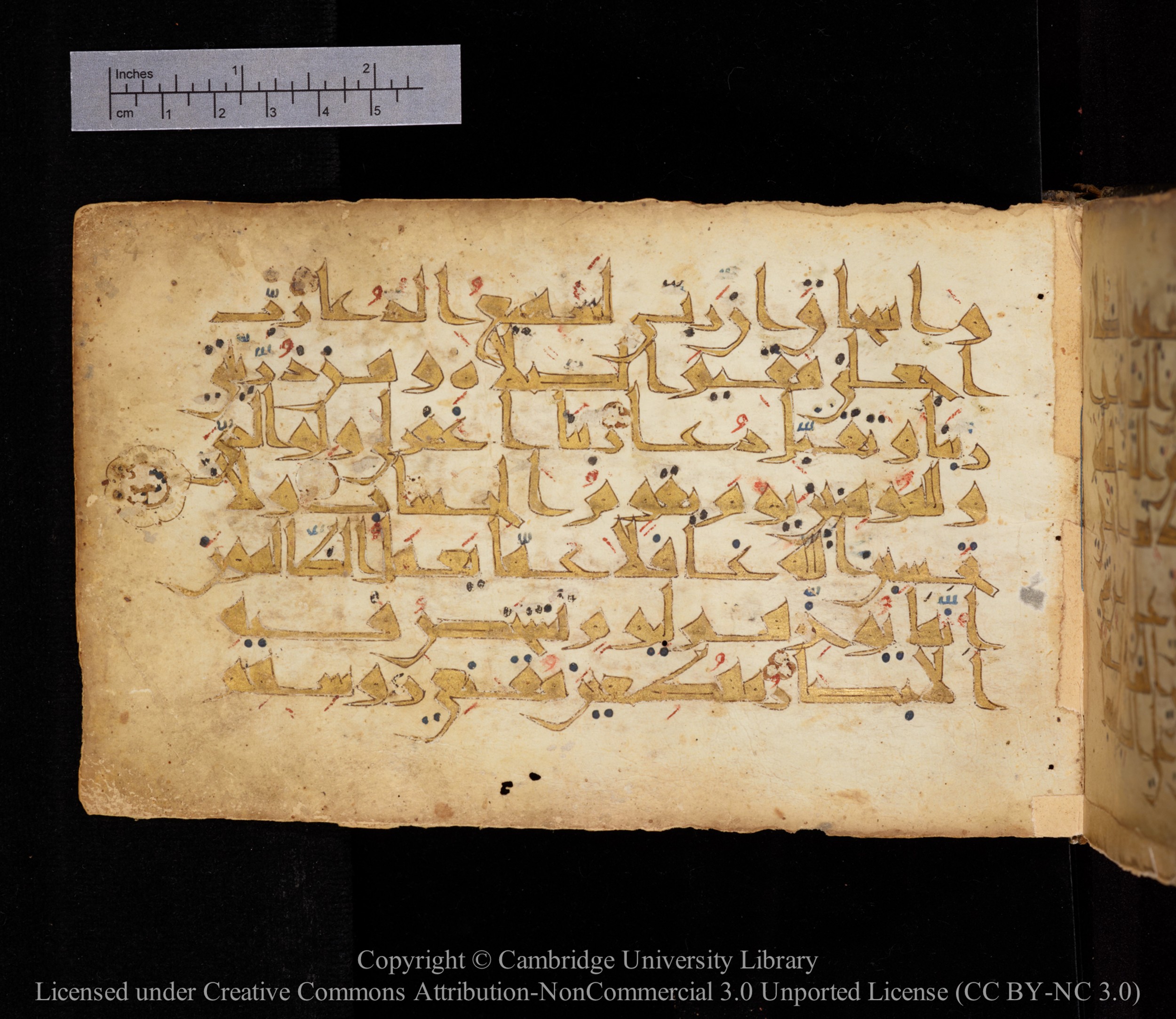 Cambridge MS Or.476 (Scan 2), in New Style I script, showing Surah 14:39 from 10th to 11th Century AD found in Unknown, currently housed at Cambridge University Library, Cambridge