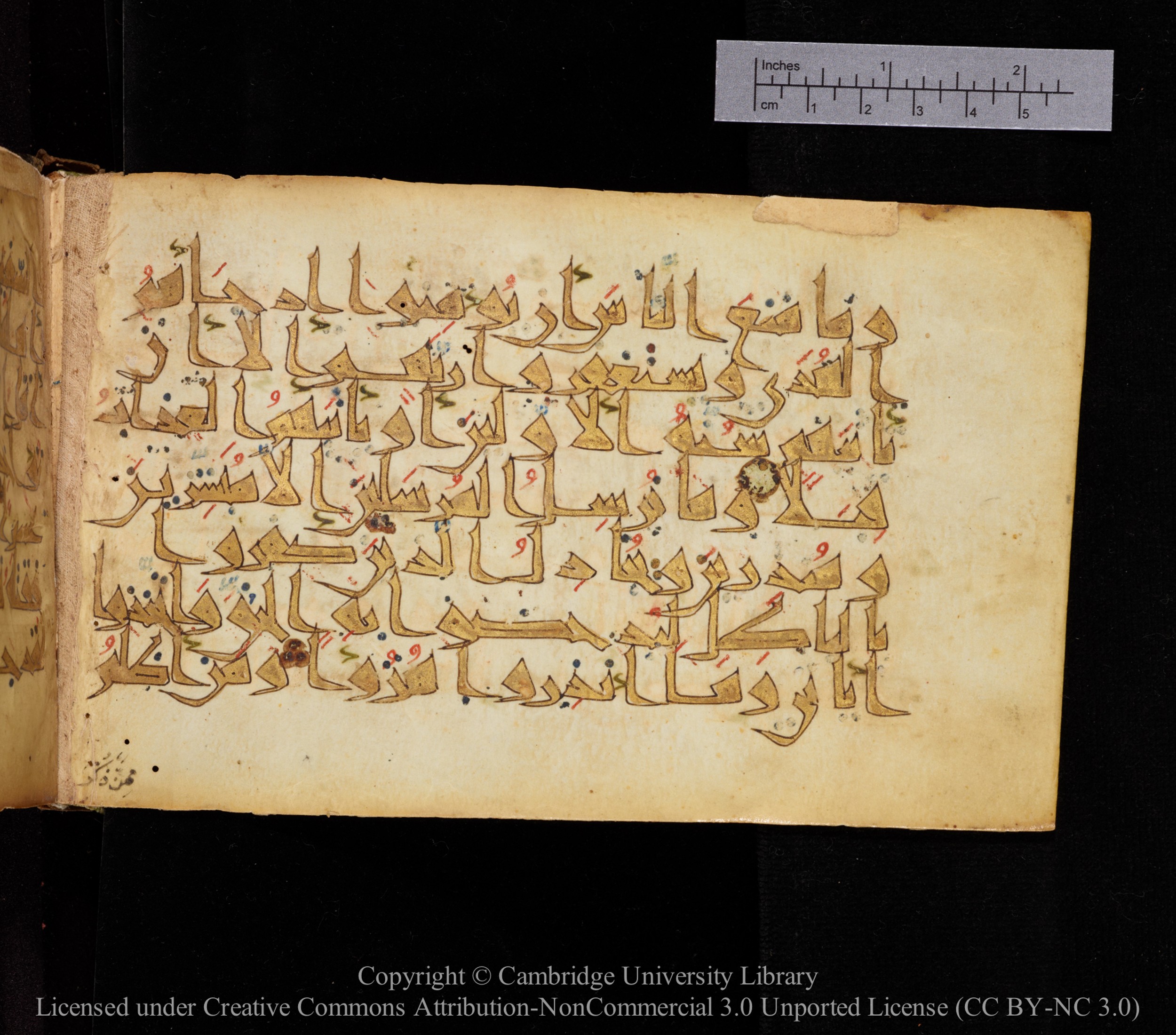 Cambridge MS Or.476, in New Style I script, showing Surah 18:56 from 10th to 11th Century AD found in Unknown, currently housed at Cambridge University Library, Cambridge