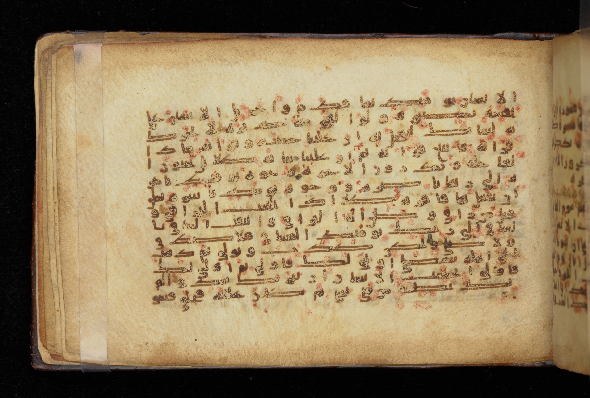 Dublin, Chester Beatty Library, Is 1414, in Kūfī script, showing Surah 75:21 from 9th Century AD found in Unknown, currently housed at Chester Beatty Library, Dublin