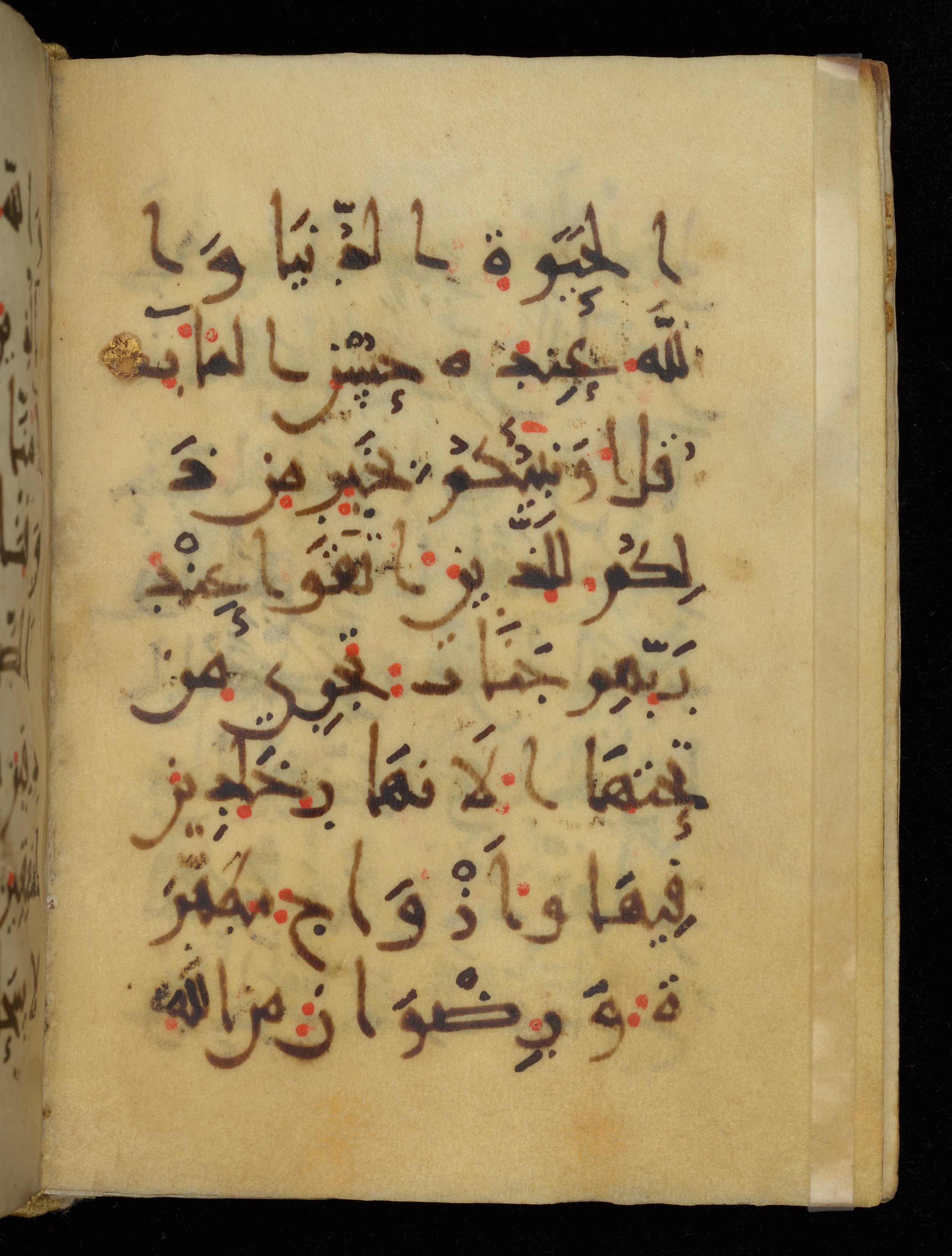 Khayqani Qurʾān (Is 1417A) (Scan 2), in New Style III script, showing Surah 3:14 from 9th to Early 10th Century AD found in Unknown, currently housed at Chester Beatty Library, Dublin
