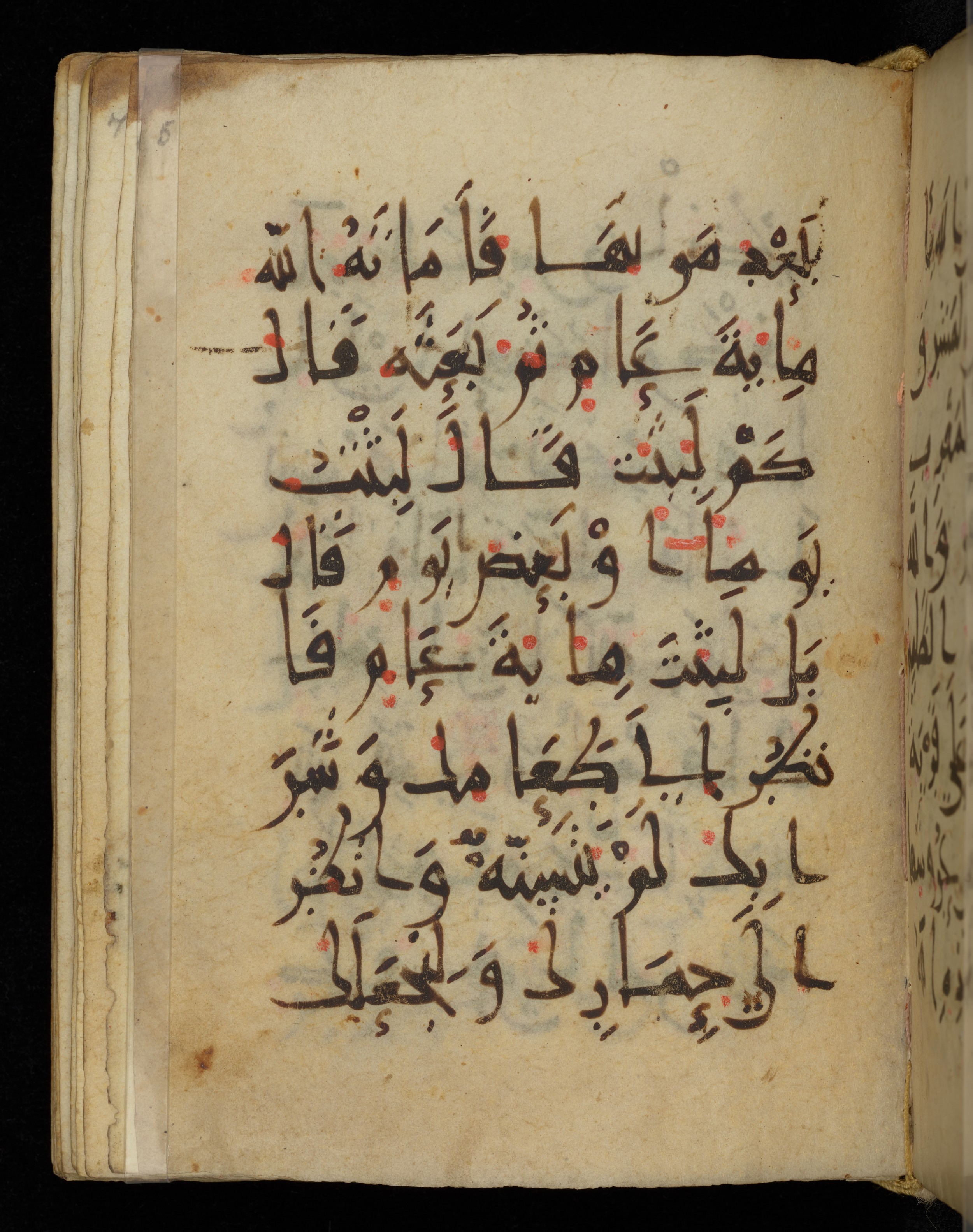 Khayqani Qurʾān (Is 1417A) (Scan 2), in New Style III script, showing Surah 2:259 from 9th to Early 10th Century AD found in Unknown, currently housed at Chester Beatty Library, Dublin